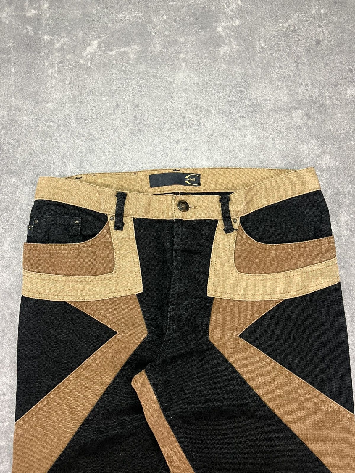 Just Cavalli AW03 Just Cavalli Geometry Panel Flared Jeans 33 Size US 33 - 6 Thumbnail