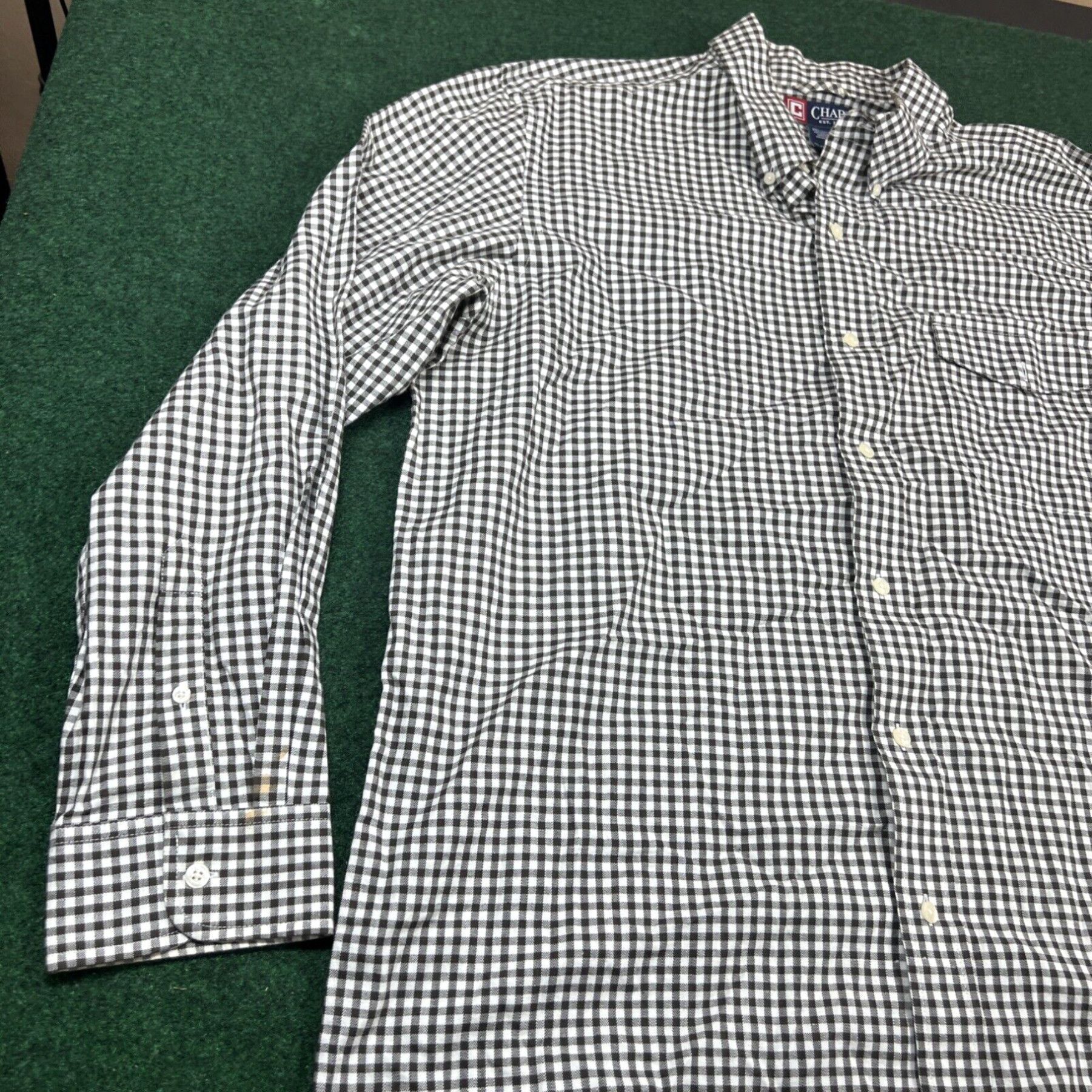 Chaps CHAPS Men's Button Down Shirt XL Long Sleeve Brown White Checkered Size US XL / EU 56 / 4 - 5 Thumbnail