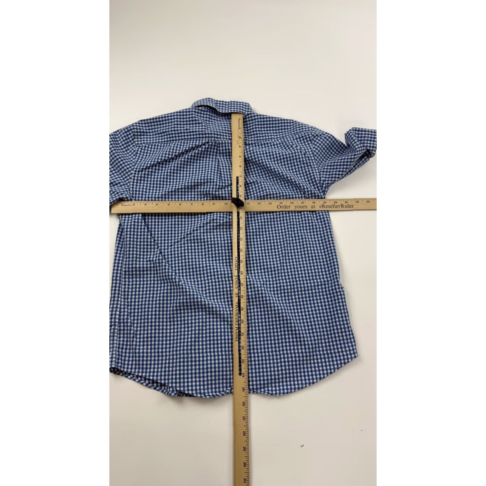 Vintage Mason James Shirt Mens Small Stretch Check Gingham Short Sleeve Button Up Blue Size US S / EU 44-46 / 1 - 5 Thumbnail