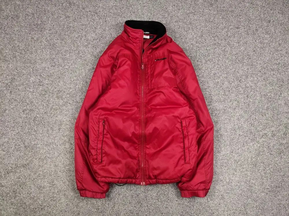 Tommy Hilfiger Vintage 90s Tommy Hilfiger Bright Red Fleece Lined Jacket Size US M / EU 48-50 / 2 - 1 Thumbnail