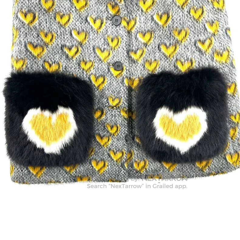 Fendi Fendi Mohair wool blend heart pattern bag sleeveless vest Size S / US 4 / IT 40 - 5 Thumbnail