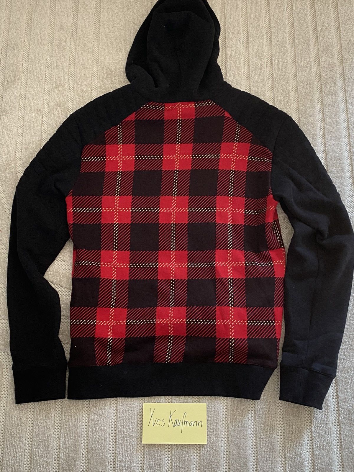 Balmain Balmain Black Tartan Biker Hoodie Size M Size US M / EU 48-50 / 2 - 2 Thumbnail