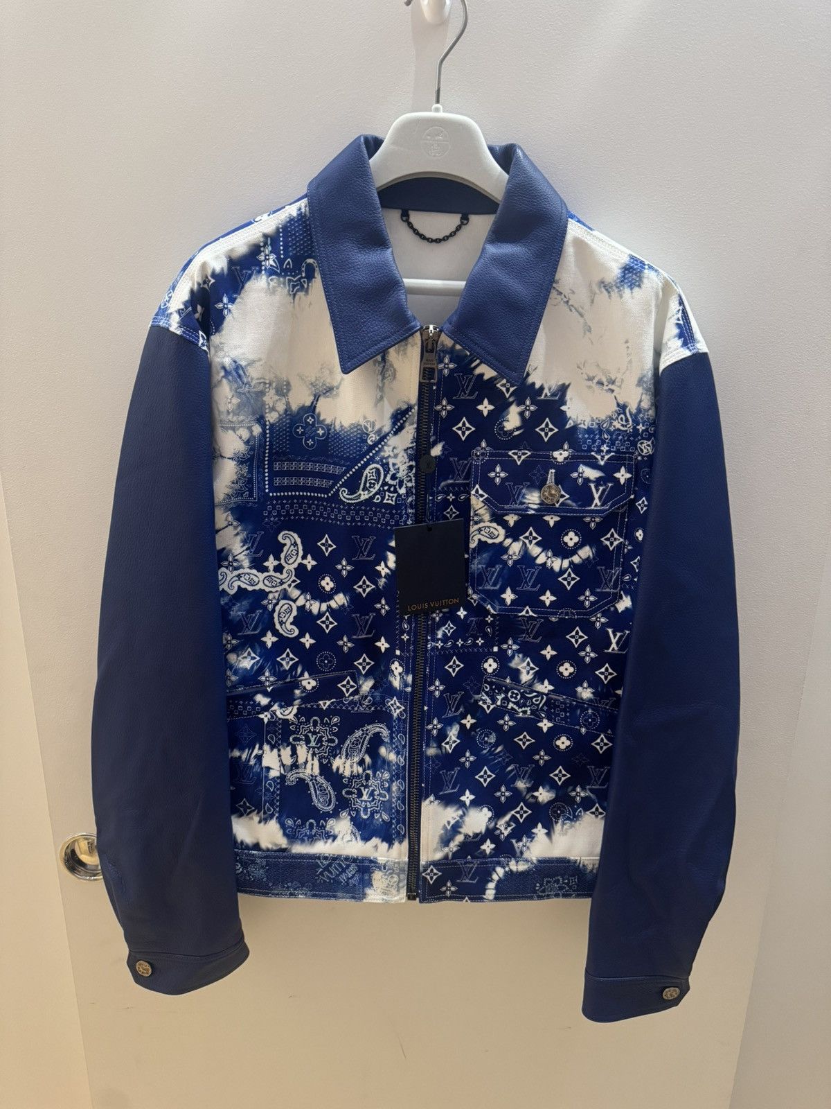 Louis Vuitton Monogram Bandana Mix Leather Denim Blouson 50