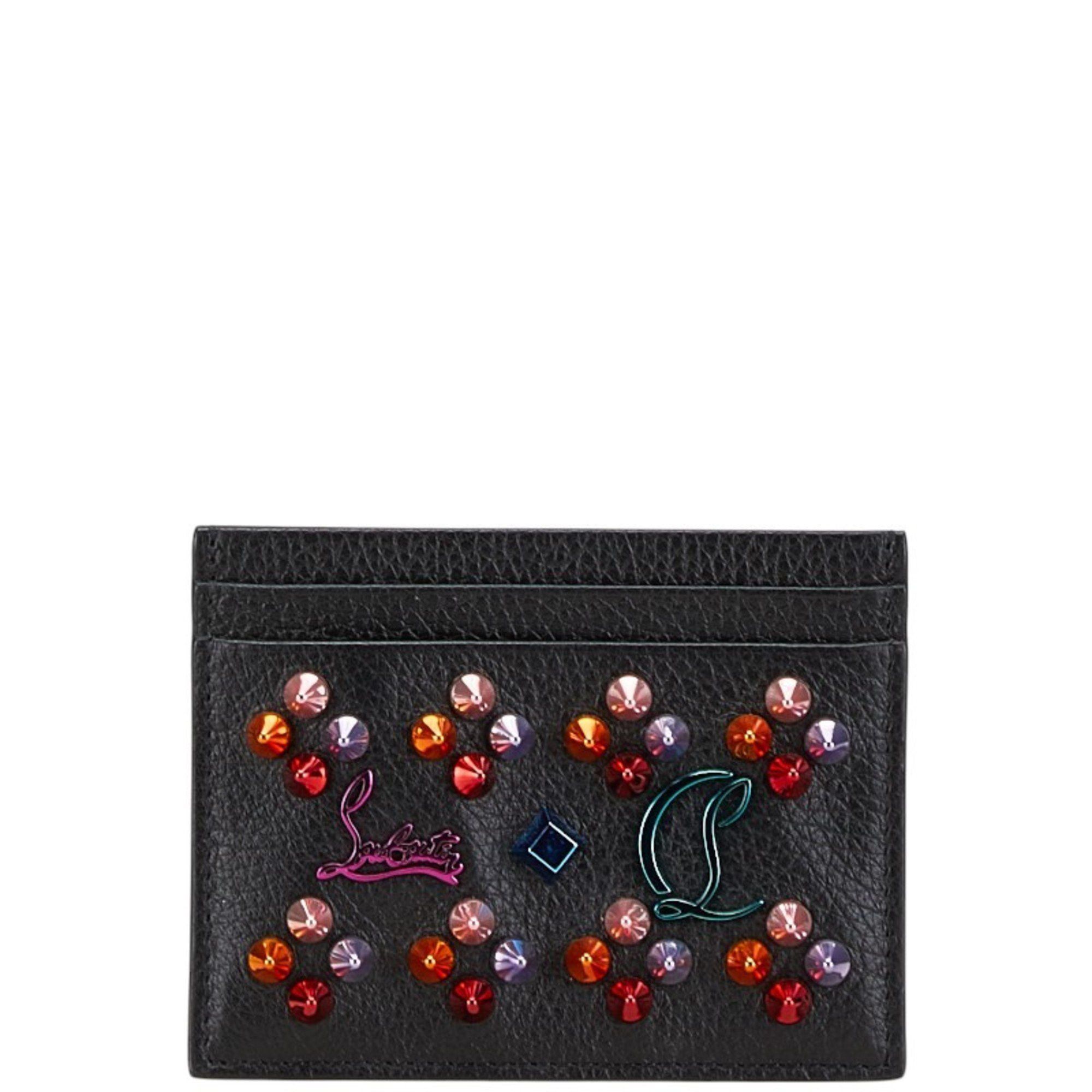 Christian Louboutin Christian Louboutin Spike Studs Card Case Black Leather Women's Size ONE SIZE - 1 Thumbnail