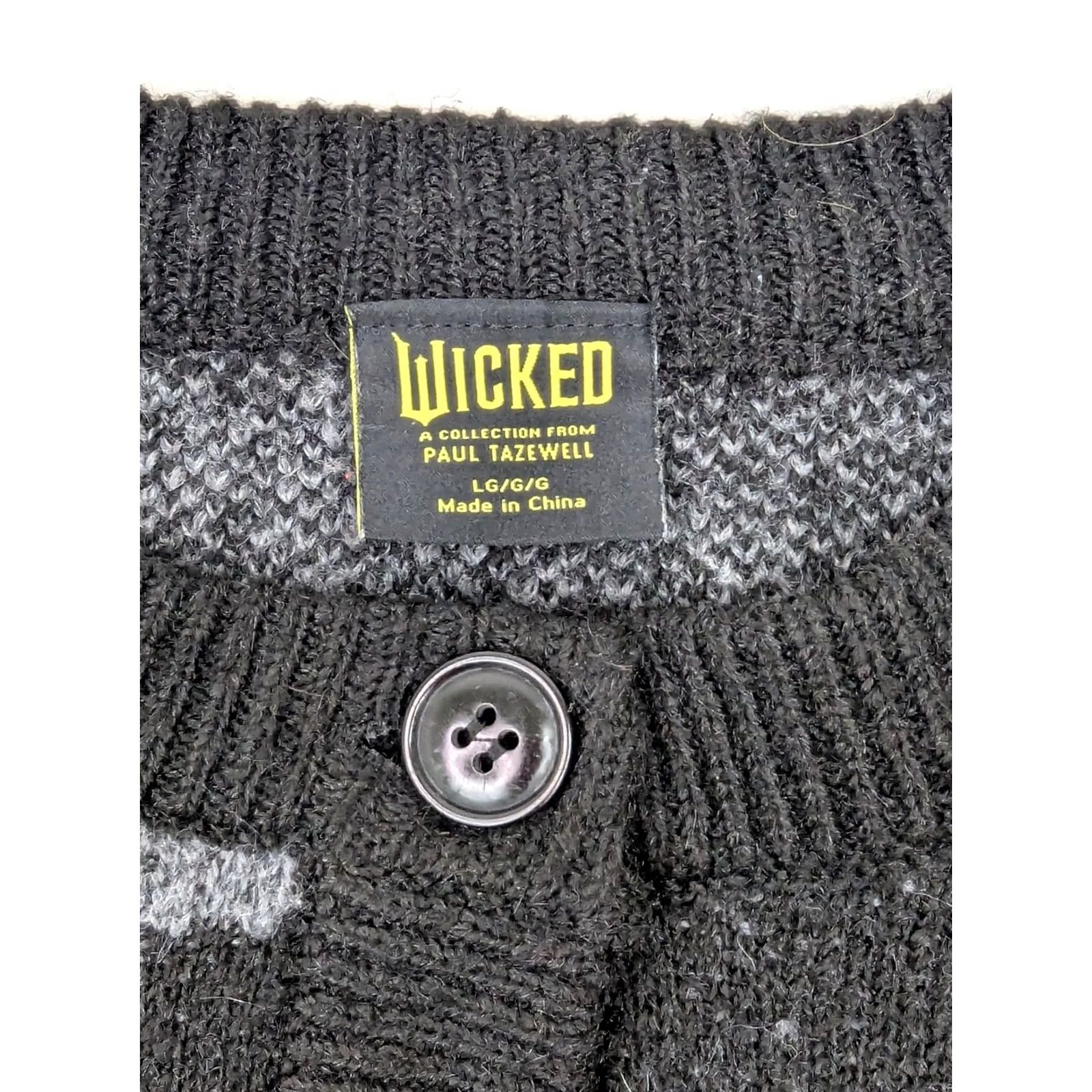Vintage WICKED Paul Tazewell Cardigan Size L Black Striped Wizard Oz Cozy Soft Stretch Size L / US 10 / IT 46 - 3 Thumbnail