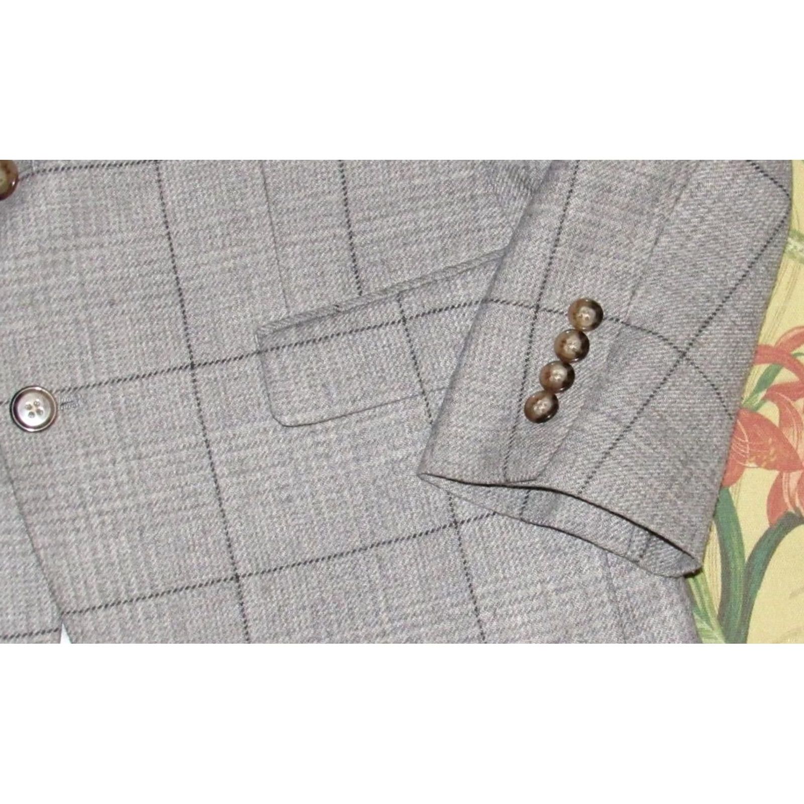 Ralph Lauren Polo RALPH LAUREN Wool Blend Grey Black Windowpane Blazer Sport Coat Jacket 40S Mens Blazer Size US L / EU 52-54 / 3 - 3 Thumbnail