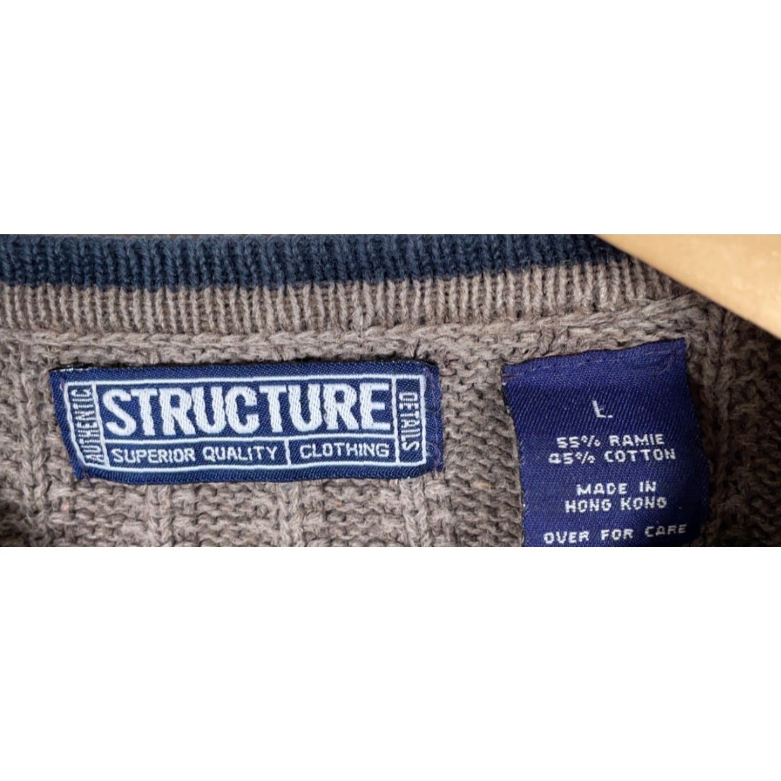 Vintage VINTAGE Structure Henley Sweater Men L Gray Brown Cotton Ramie Knit Textured Crew Neck 90s Hipster Preppy Retro Heavyweight Casual Size US L / EU 52-54 / 3 - 3 Thumbnail