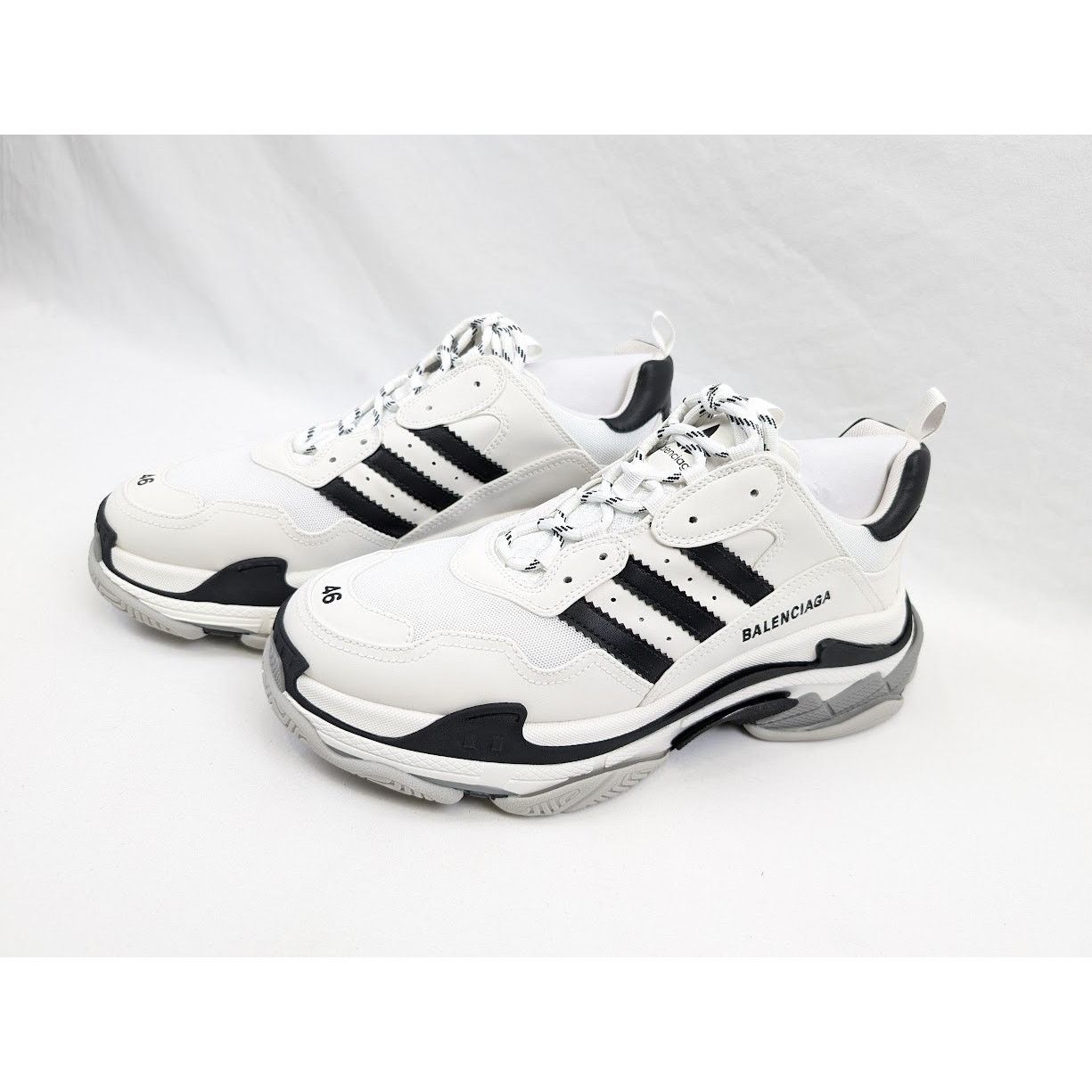 Adidas × Balenciaga o1rshd1 Low-Top Sneakers in Black/White Size US 13 / EU 46 - 20 Thumbnail
