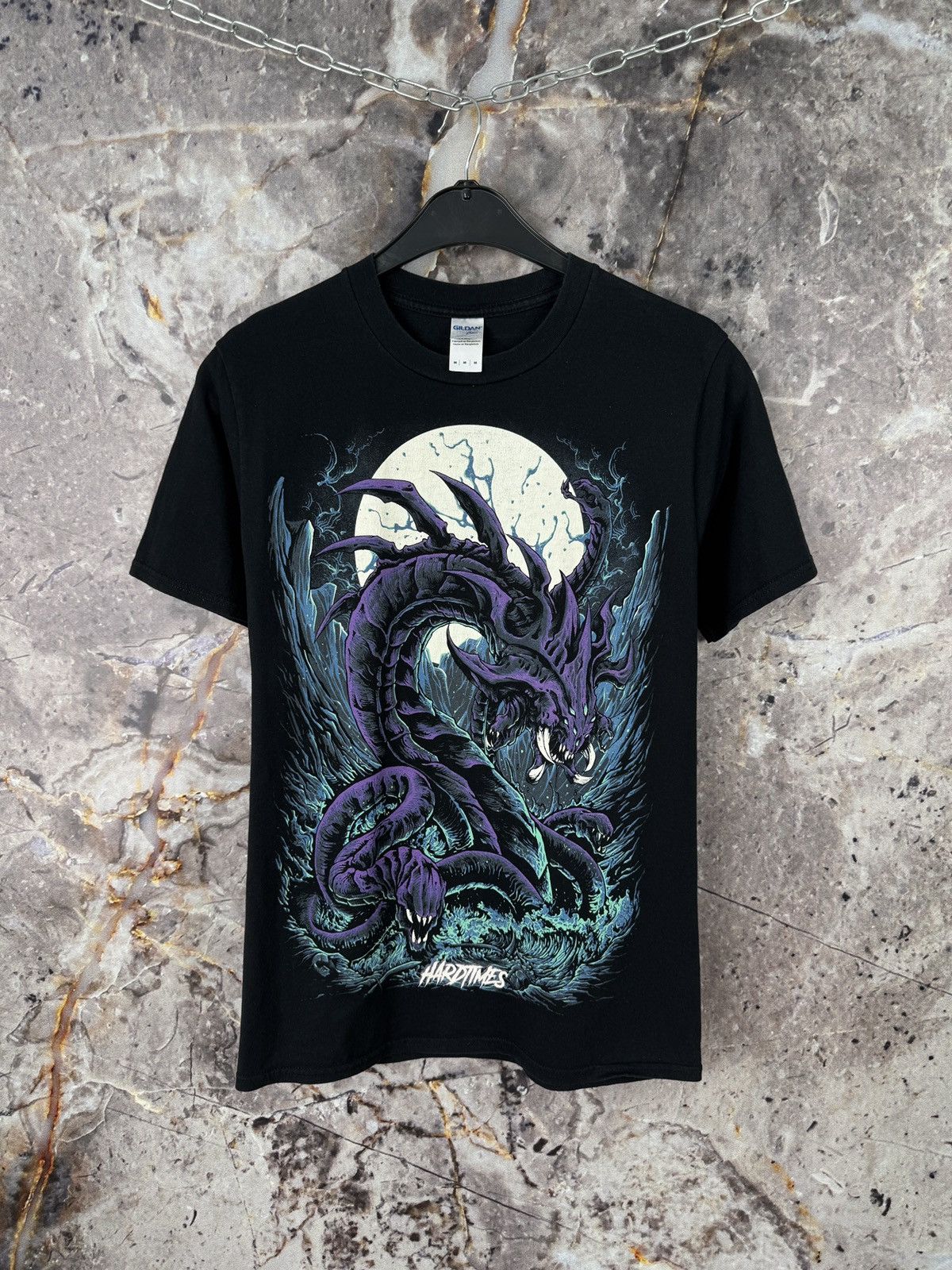 Gildan Hard Times Hydra Dragon Graphic T-Shirt Mythical Creature Size US M / EU 48-50 / 2 - 1 Thumbnail
