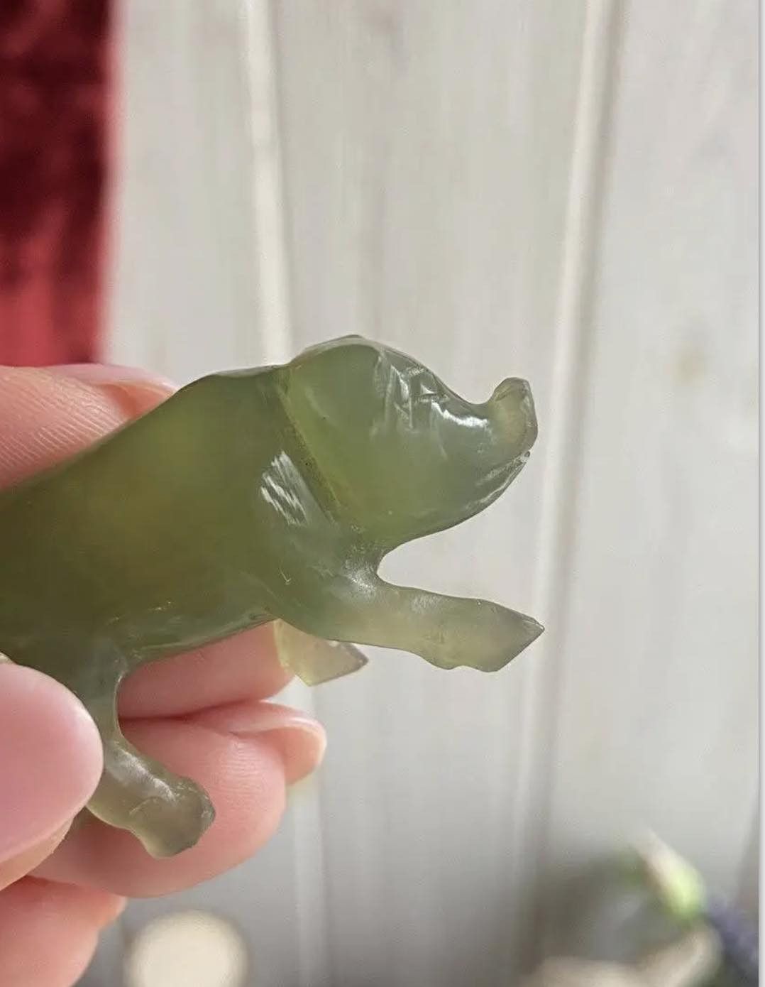 Vintage Vintage Miniature Figure Hand Carved Nephrite Jade Pig Size ONE SIZE - 6 Thumbnail