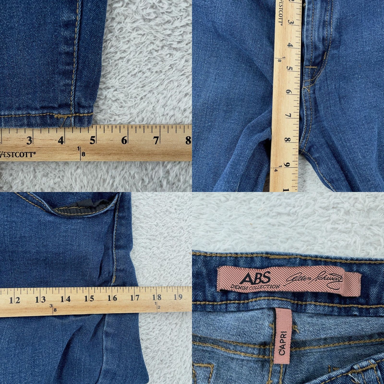Vintage ABS by Allen Schwartz Capri Jeans Womens 28 Blue Denim Skinny Stretch 5 Pocket Denim Jeans for Women Size 28" / US 6 / IT 42 - 8 Thumbnail