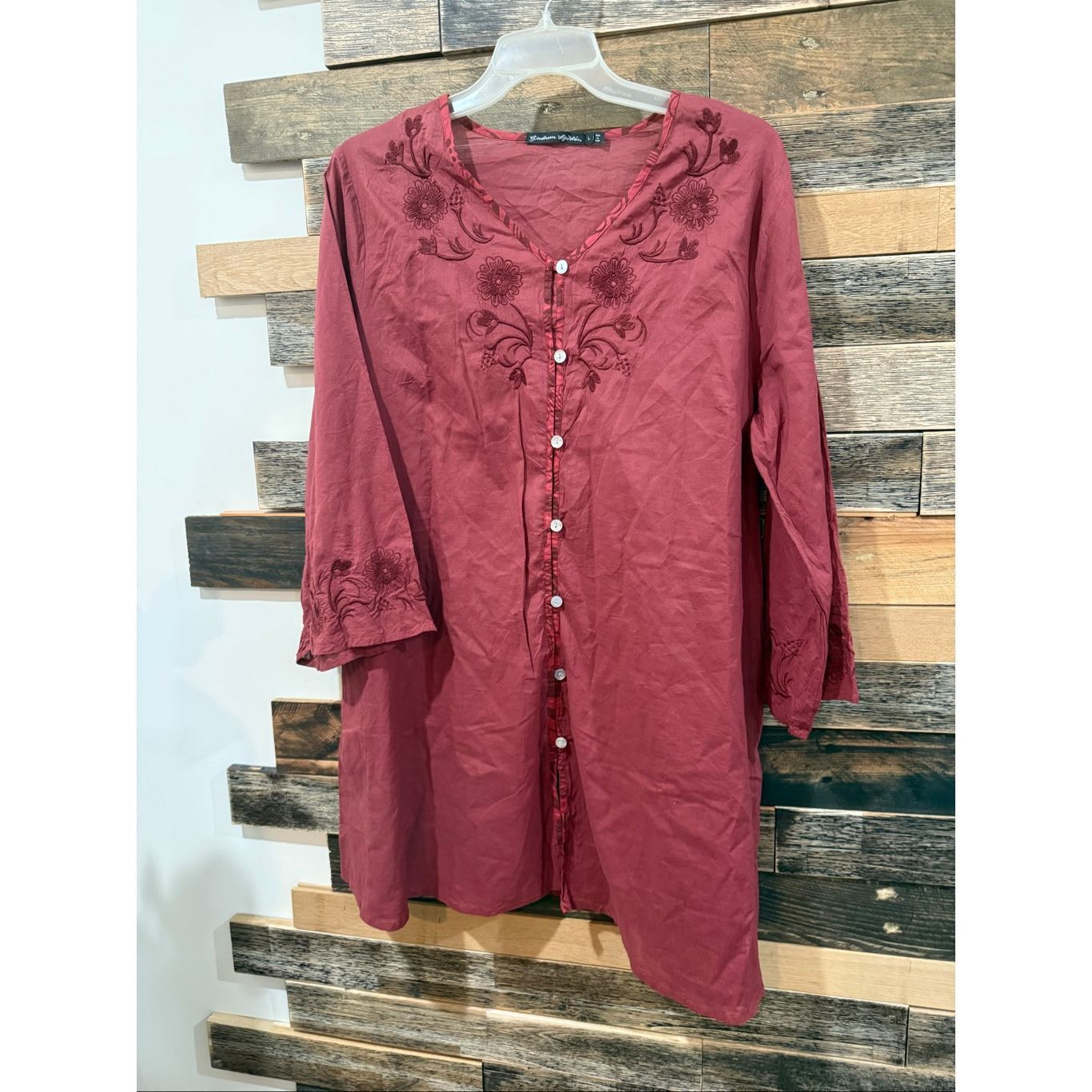 Guru Gudrun Sjoden button front tunic blouse pockets size Large Size L / US 10 / IT 46 - 1 Thumbnail