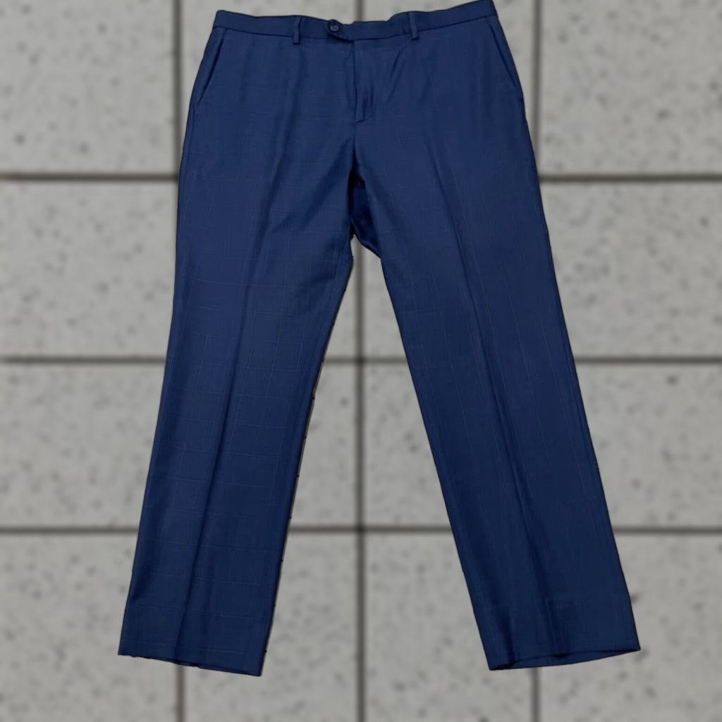 Vintage JACK SPADE Wool Pants Men 39 Blue Gray Plaid Preppy Dress Slacks Trousers 38x31 Pants Size US 39 - 1 Thumbnail