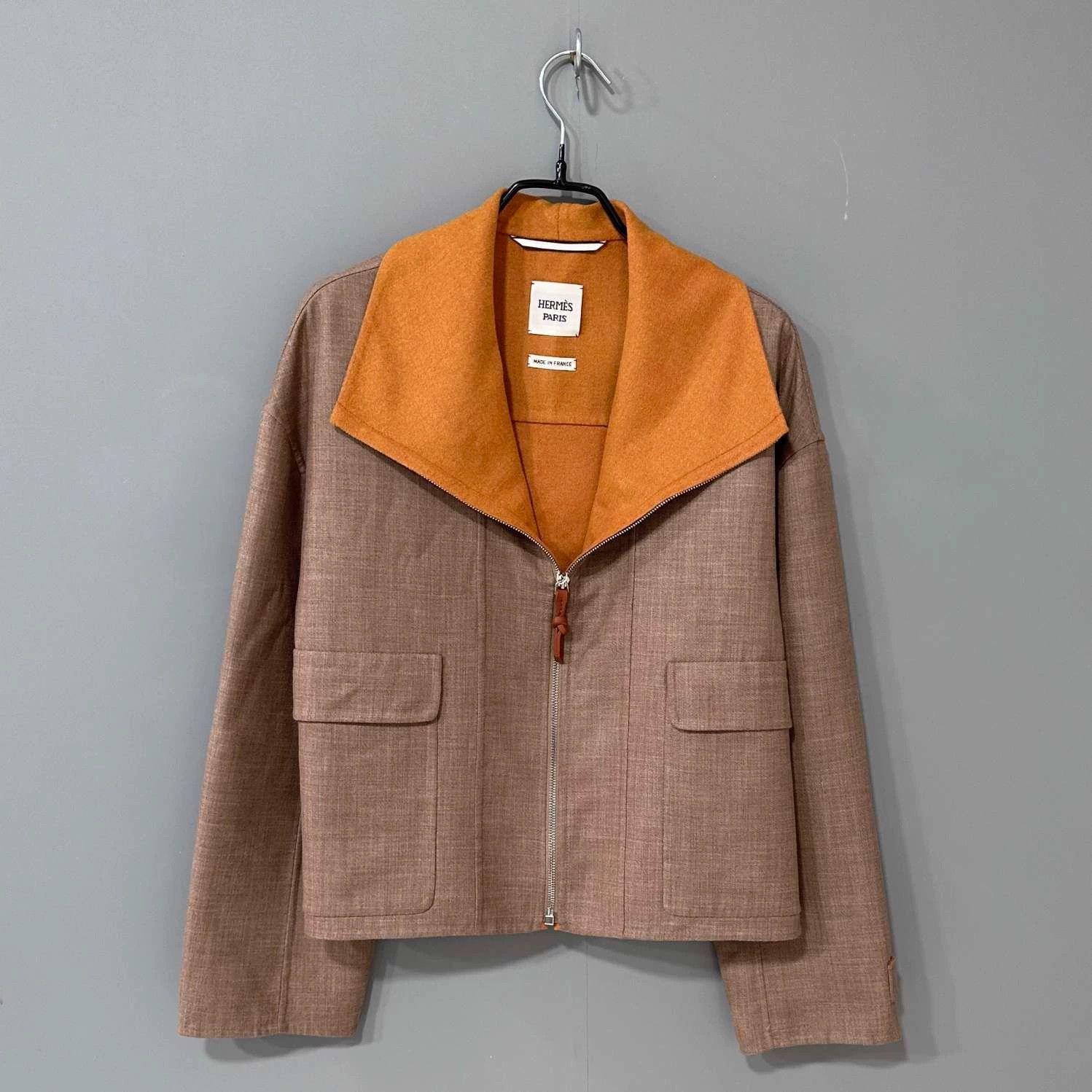 Hermes Brown Cashmere Zip Jacket - dmc