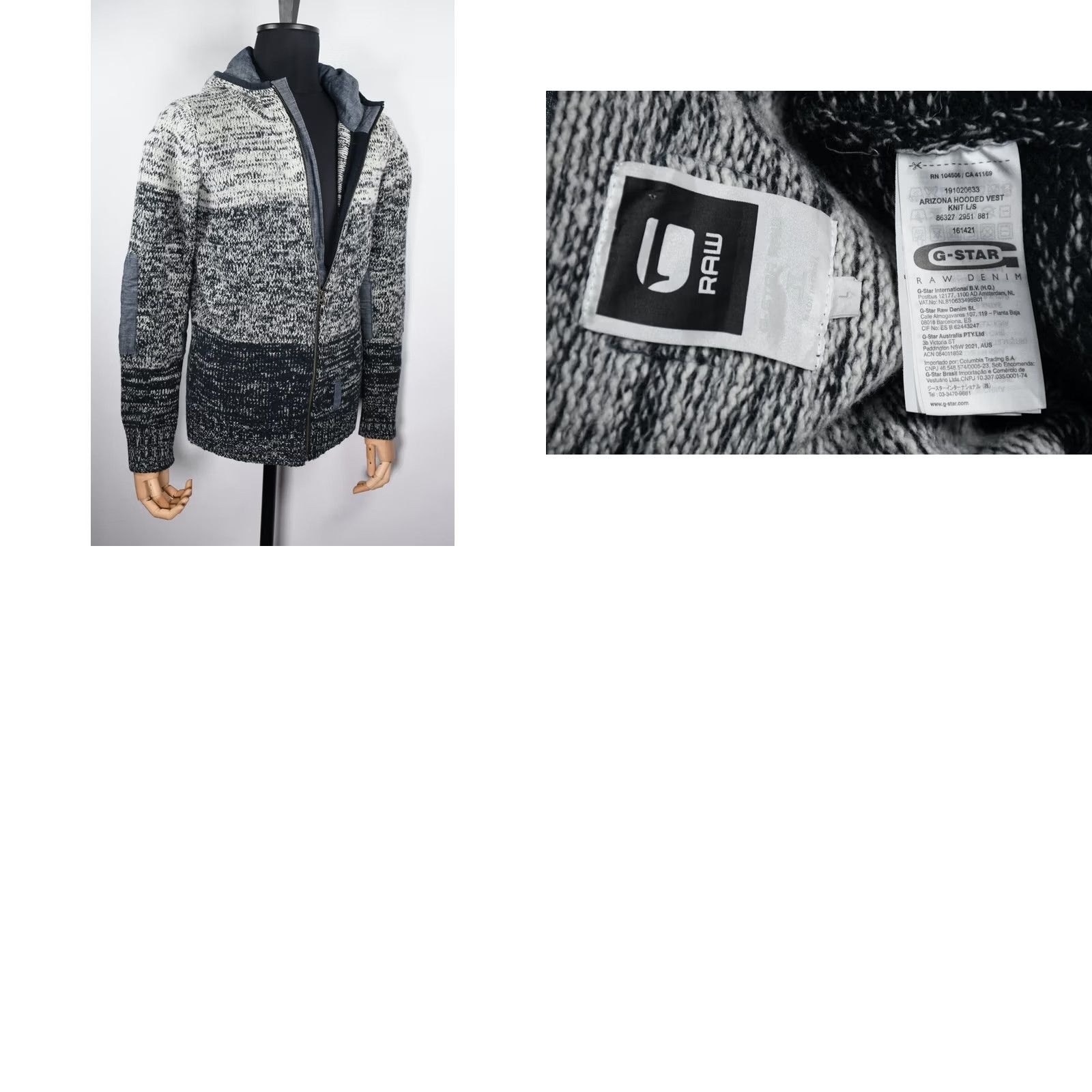 G-Star G-Star ARIZONA HOODED JACKET Sweater L Mens Multicolor Lambwool Knit Geometric Stars Casual Size US L / EU 52-54 / 3 - 8 Thumbnail