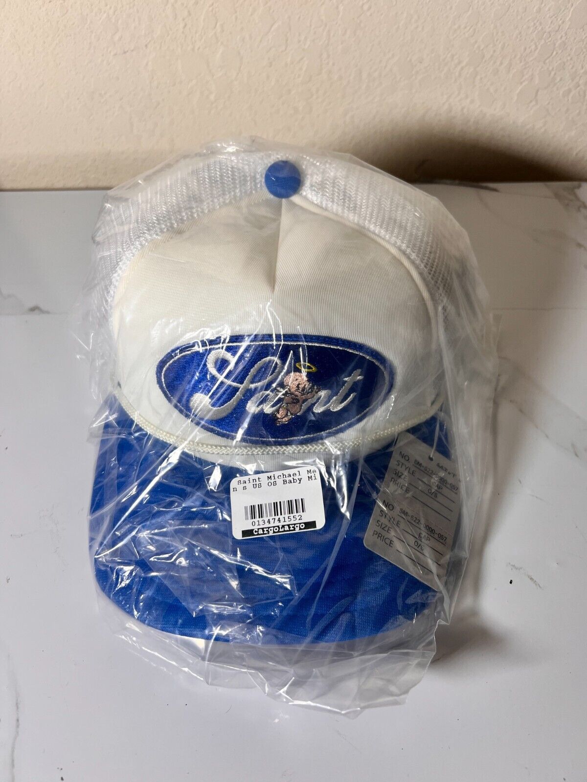 Saint Mxxxxxx Baby Michael Cap White Blue