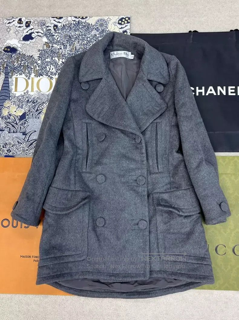 Dior Dior Grey double-breasted cashmere jacket Size XS / US 0-2 / IT 36-38 - 1 Thumbnail