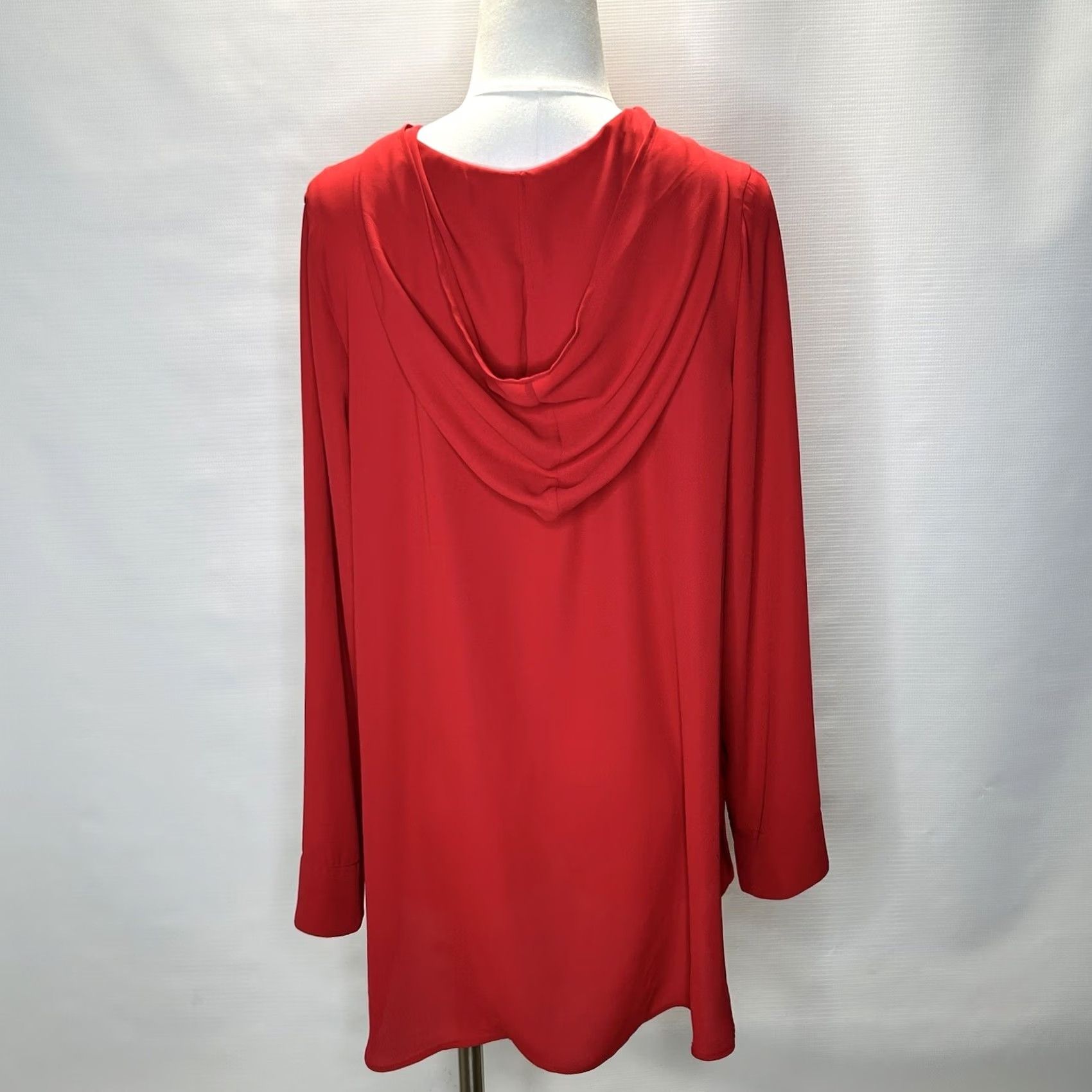 Soft Surroundings Soft Surroundings Hoodie Blouse Women's L Red Solid Knit Zip Oversized Casual Sleeve Pockets 90s Preppy Retro Blouse Womens Size L / US 10 / IT 46 - 5 Thumbnail