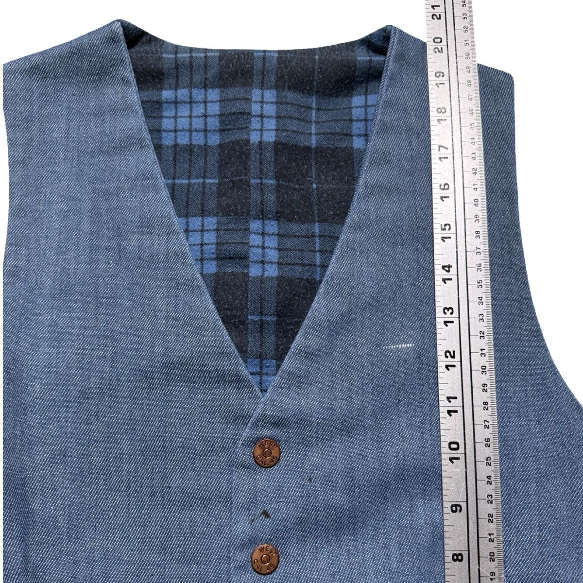 Vintage Vintage West Cal 45 Denim Snap Buttom Vest Plaid M Cinch Size US M / EU 48-50 / 2 - 5 Thumbnail