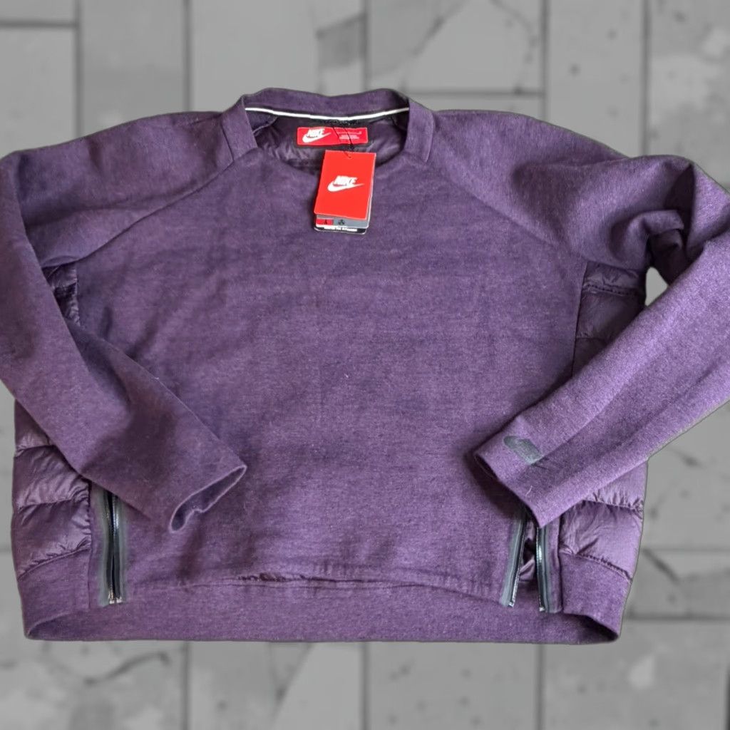Nike Nike Womens Sweatshirt Large Purple Tech Fleece 800 Down Aeroloft 683935-507 NEW Size L / US 10 / IT 46 - 1 Thumbnail