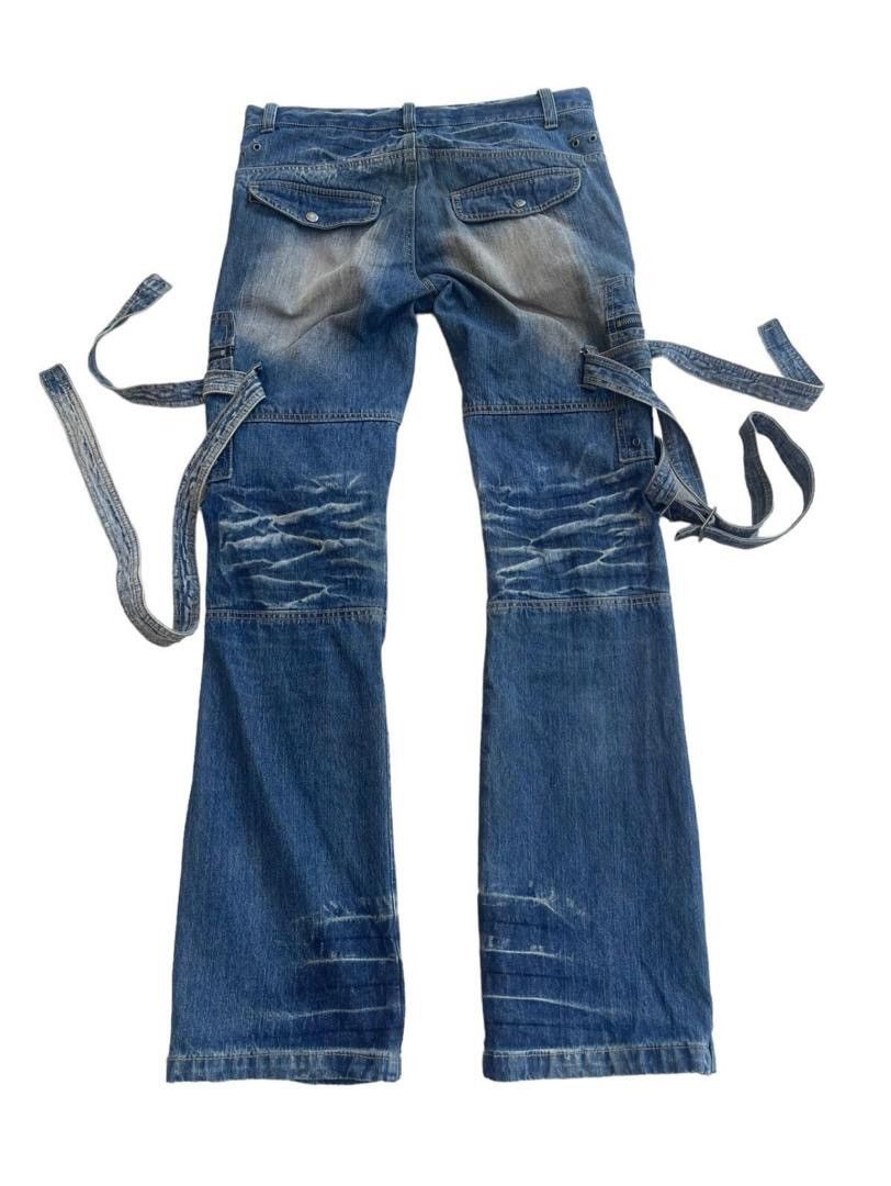 Japanese Brand × Vintage Vintage Bootcut Topism Parachute Bondage Denim Jeans Size US 32 / EU 48 - 3 Thumbnail