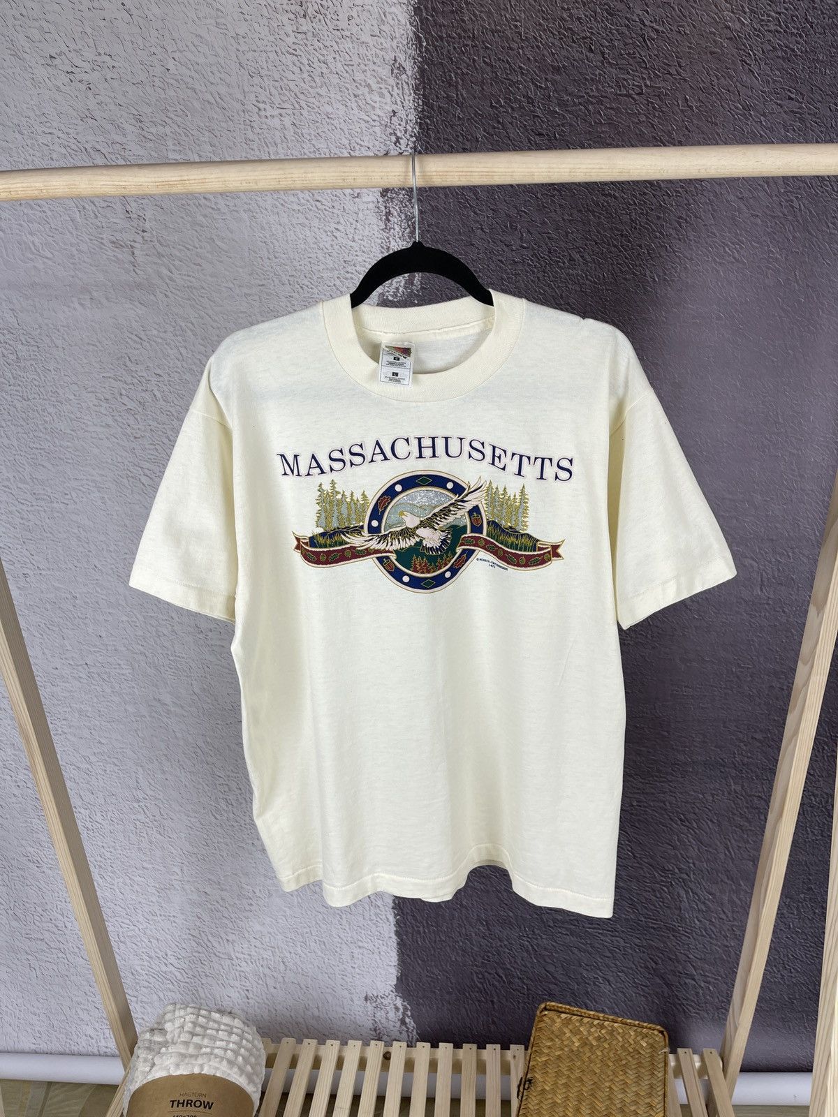Vintage FotL vintage 90s Massachusetts big logo single stitch tee Size US L / EU 52-54 / 3 - 2 Thumbnail