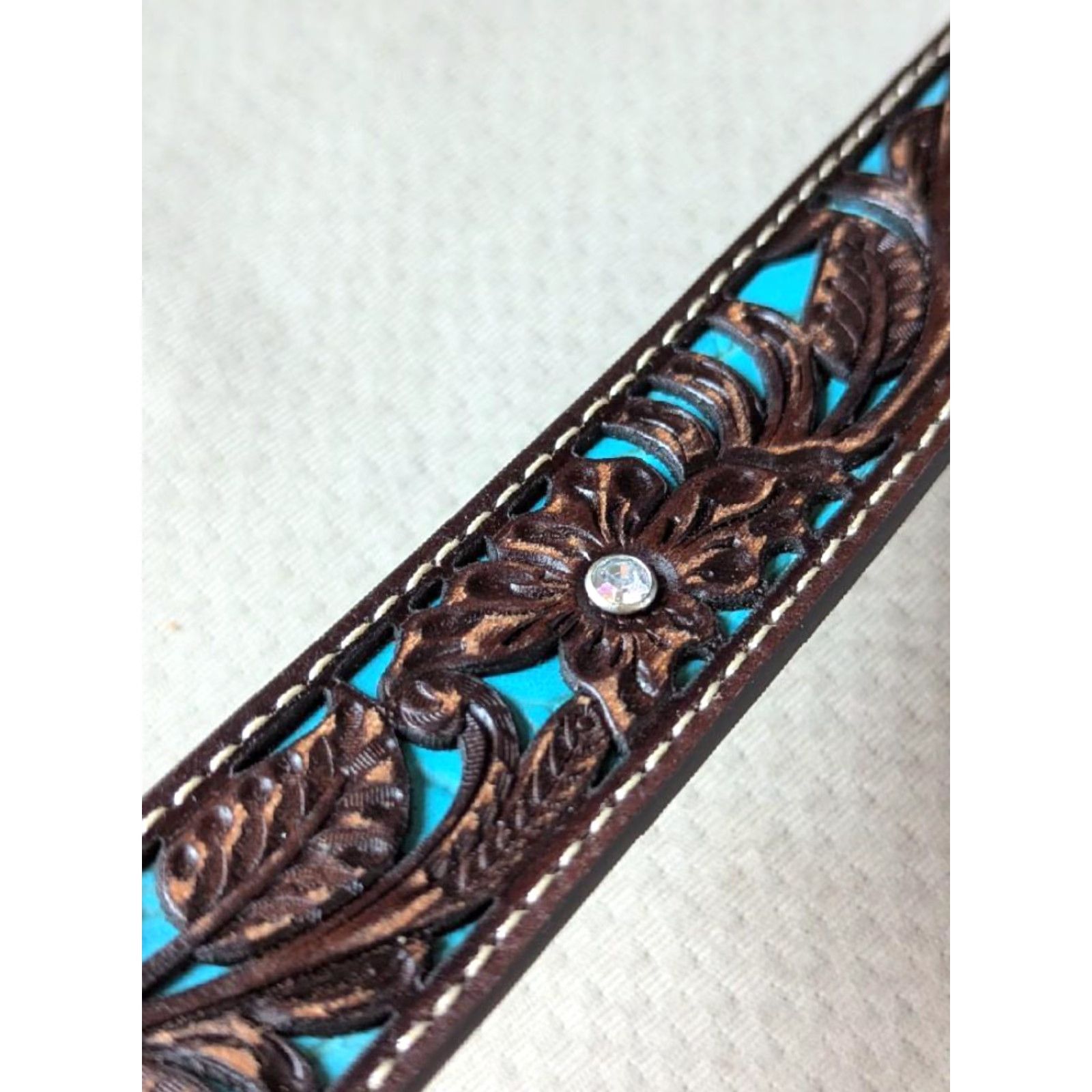 Ariat VINTAGE Ariat belt WESTERN belt Buckle Floral leather size 20 brown Size ONE SIZE - 6 Thumbnail