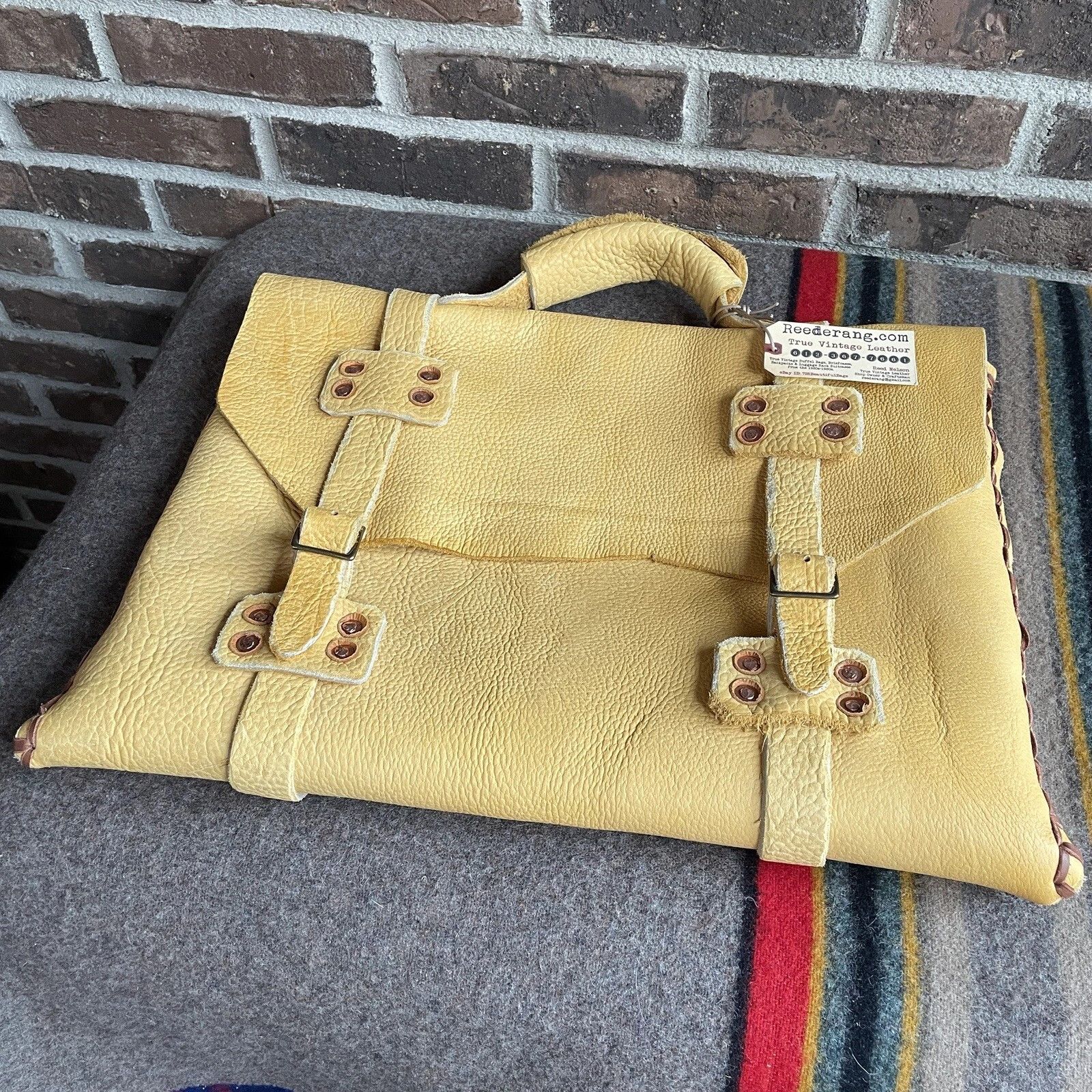 Handmade REEDERANG VINTAGE MOOSE LEATHER MACBOOK BRIEFCASE BAG R$3498 Size ONE SIZE - 24 Thumbnail