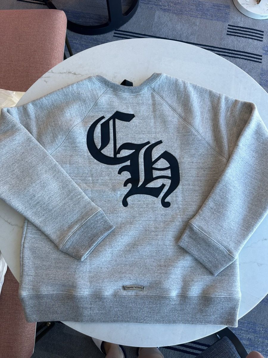 Chrome Hearts 🔥Chrome Hearts Grey Crewneck with Black Nylon Cross Patches🔥 Size US L / EU 52-54 / 3 - 2 Thumbnail