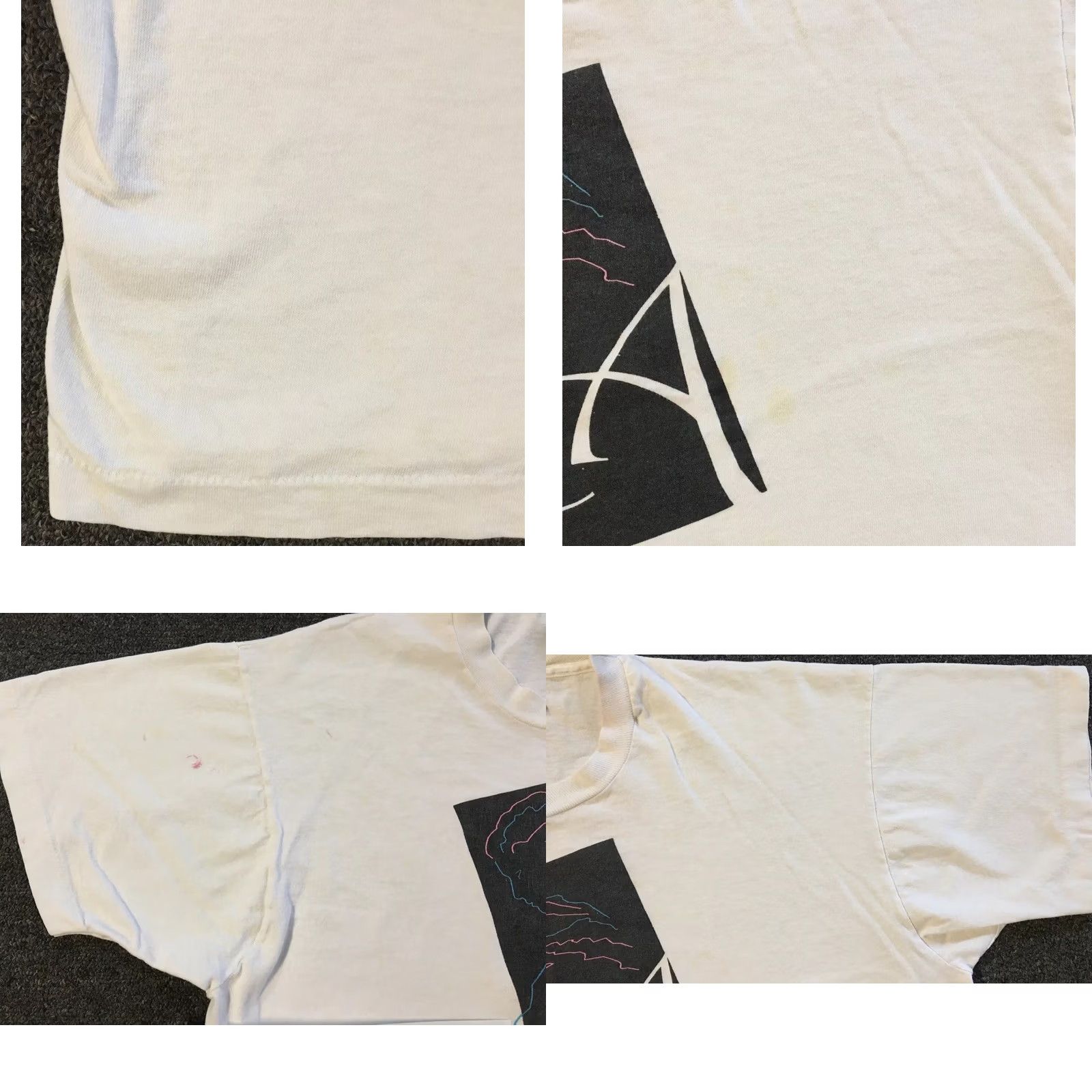 Vintage VINTAGE Never Forget Who You Are Cropped Shirt White One Size Boxy Abstract Art Grunge 80s 90s Women T-Shirt US Made Single Stitch Size ONE SIZE - 8 Thumbnail