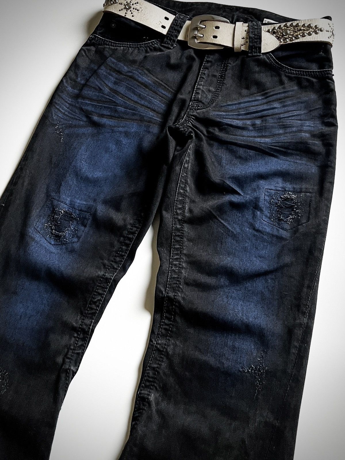 semanticdesign Semantic Design Distressed Flare Jeans SD Bandana Pocket y2k Size US 32 / EU 48 - 7 Thumbnail