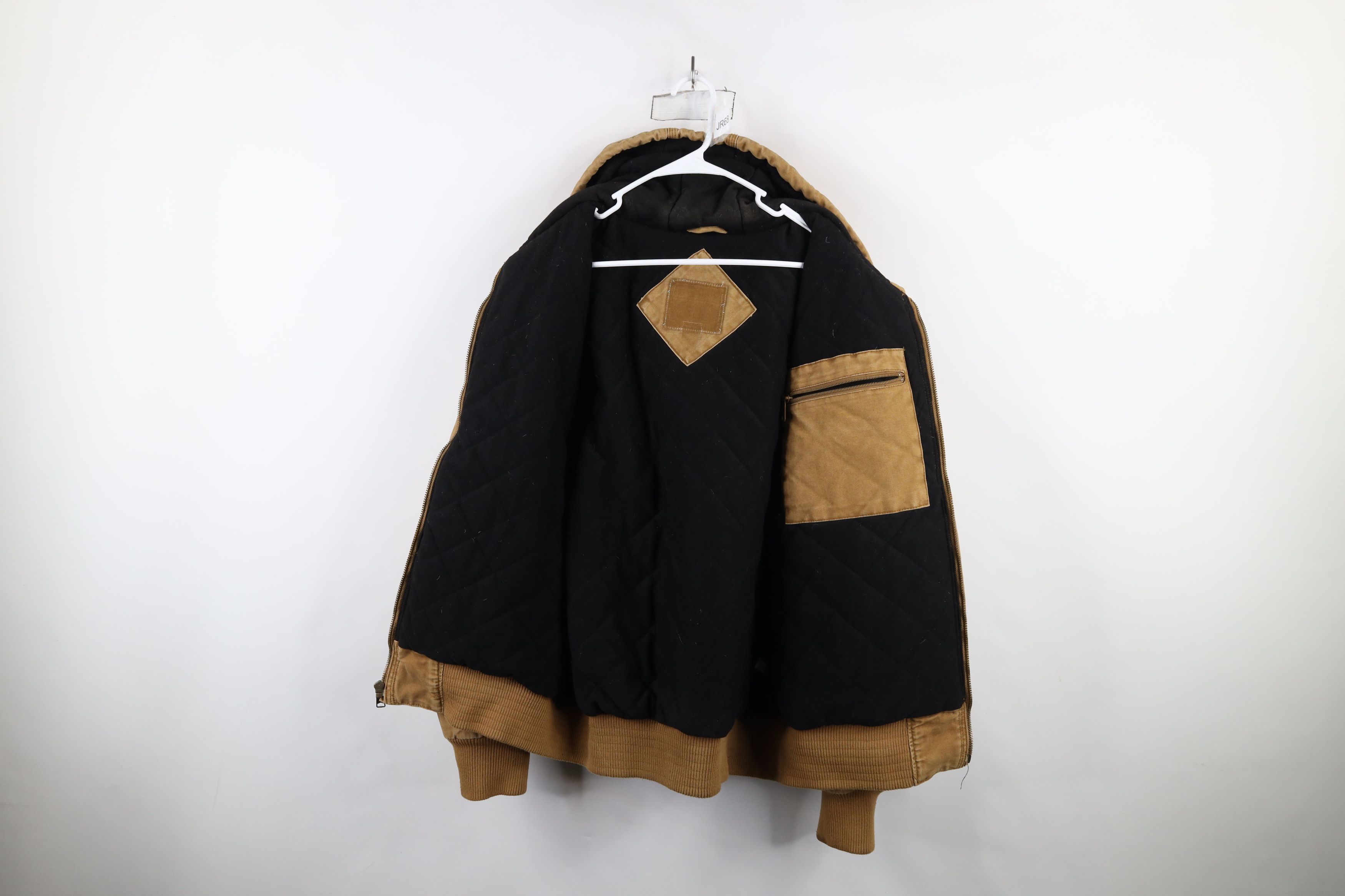 Vintage Vintage 90s Y2K Streetwear Canvas Hooded Jacket Brown Size US L / EU 52-54 / 3 - 9 Thumbnail