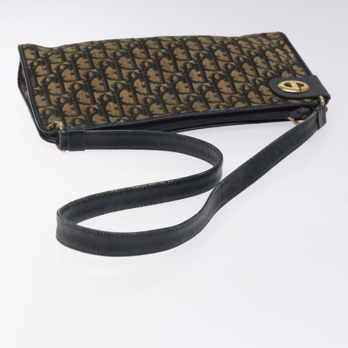 Dior DIOR Trotter Canvas Shoulder Bag Navy Gold Size ONE SIZE - 7 Thumbnail