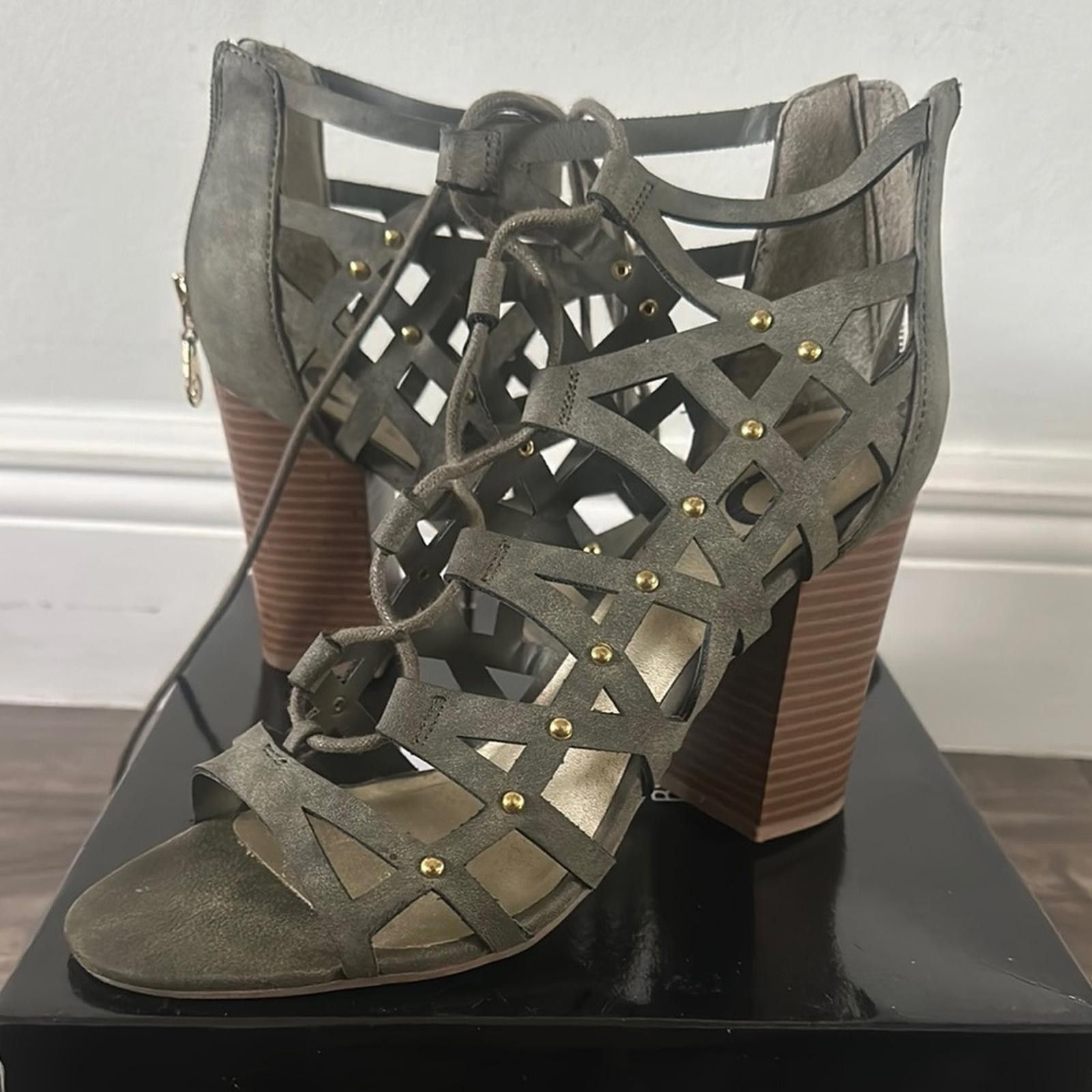 Guess Strappy Olive Heeled Sandals Size US 8 / IT 38 - 1 Thumbnail