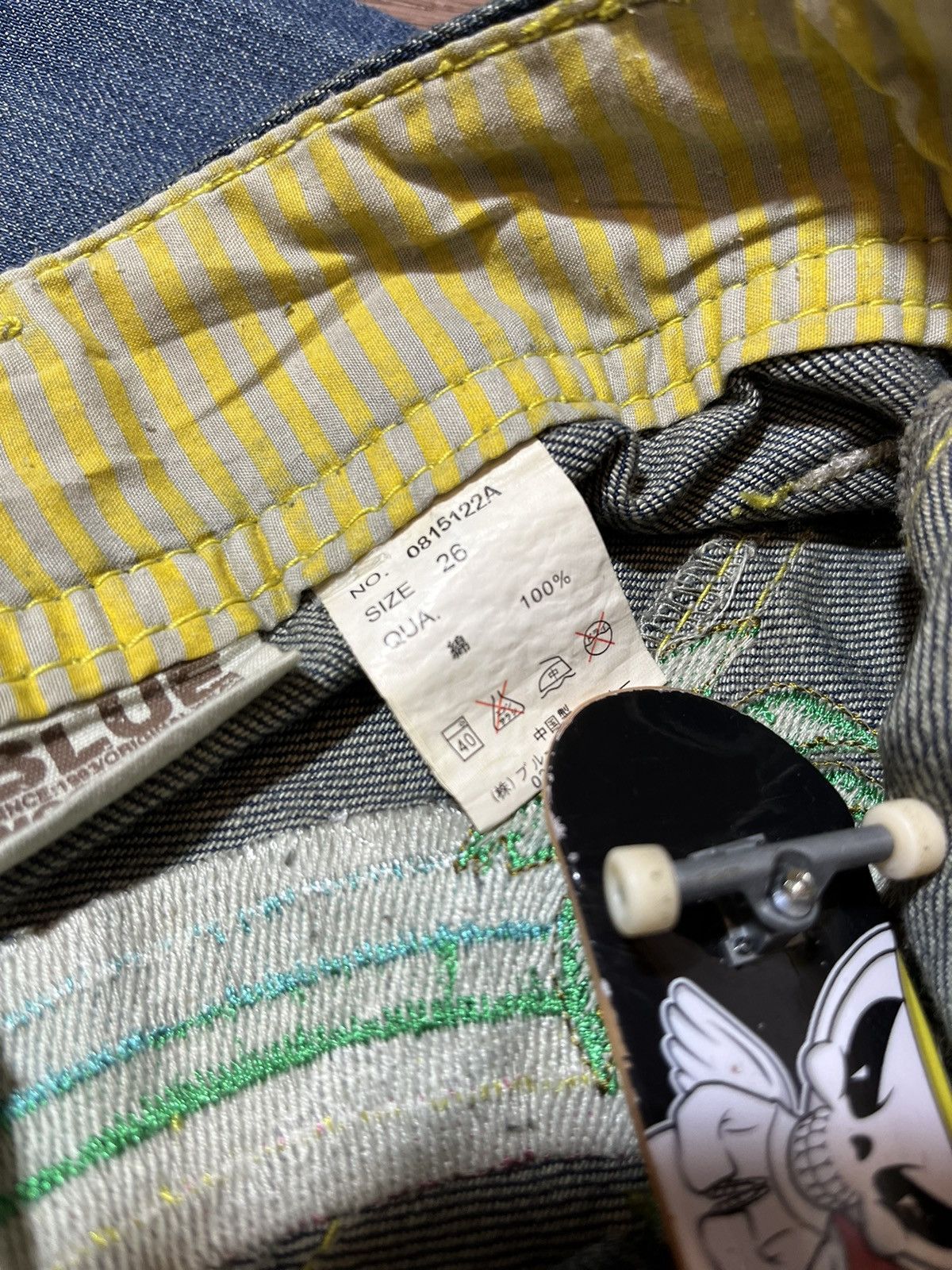 Blue Blue Japan × Hysteric Glamour × Japanese Brand Y2K Blue Moon Blue japan Surfing Back Embroidery denim Size US 28 / EU 44 - 11 Thumbnail