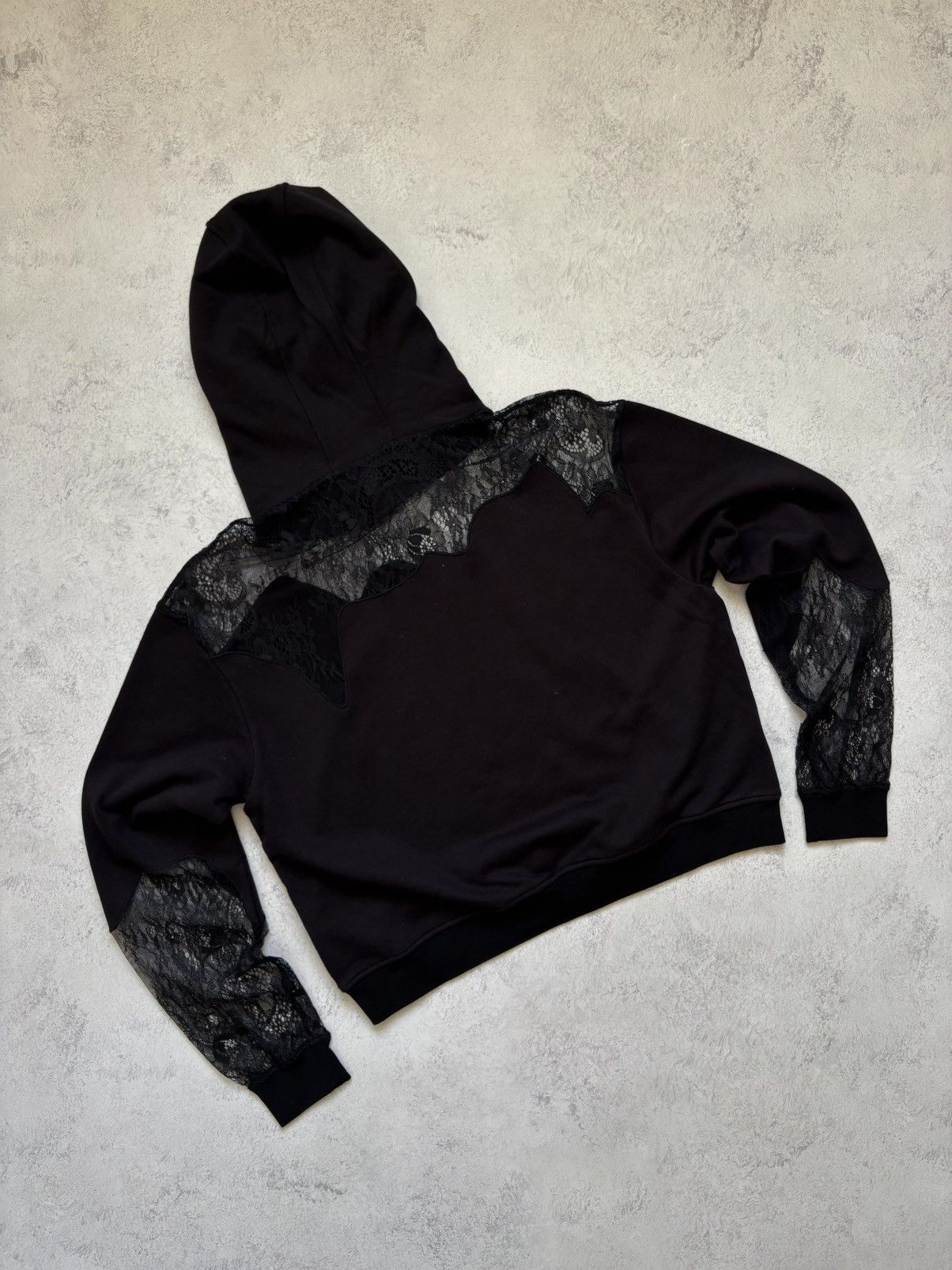 McQ Alexander McQueen McQ Alexander McQueen Cropped Hoodie with Lace Panels Size S Size S / US 4 / IT 40 - 9 Thumbnail
