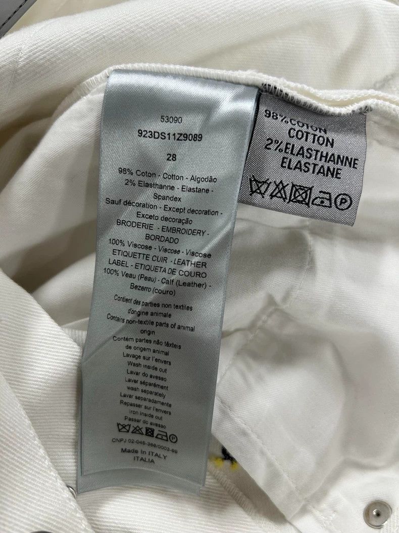 Dior Dior Embroidered little bee white jeans 2501-Nextarrow Size US 28 / EU 44 - 9 Thumbnail