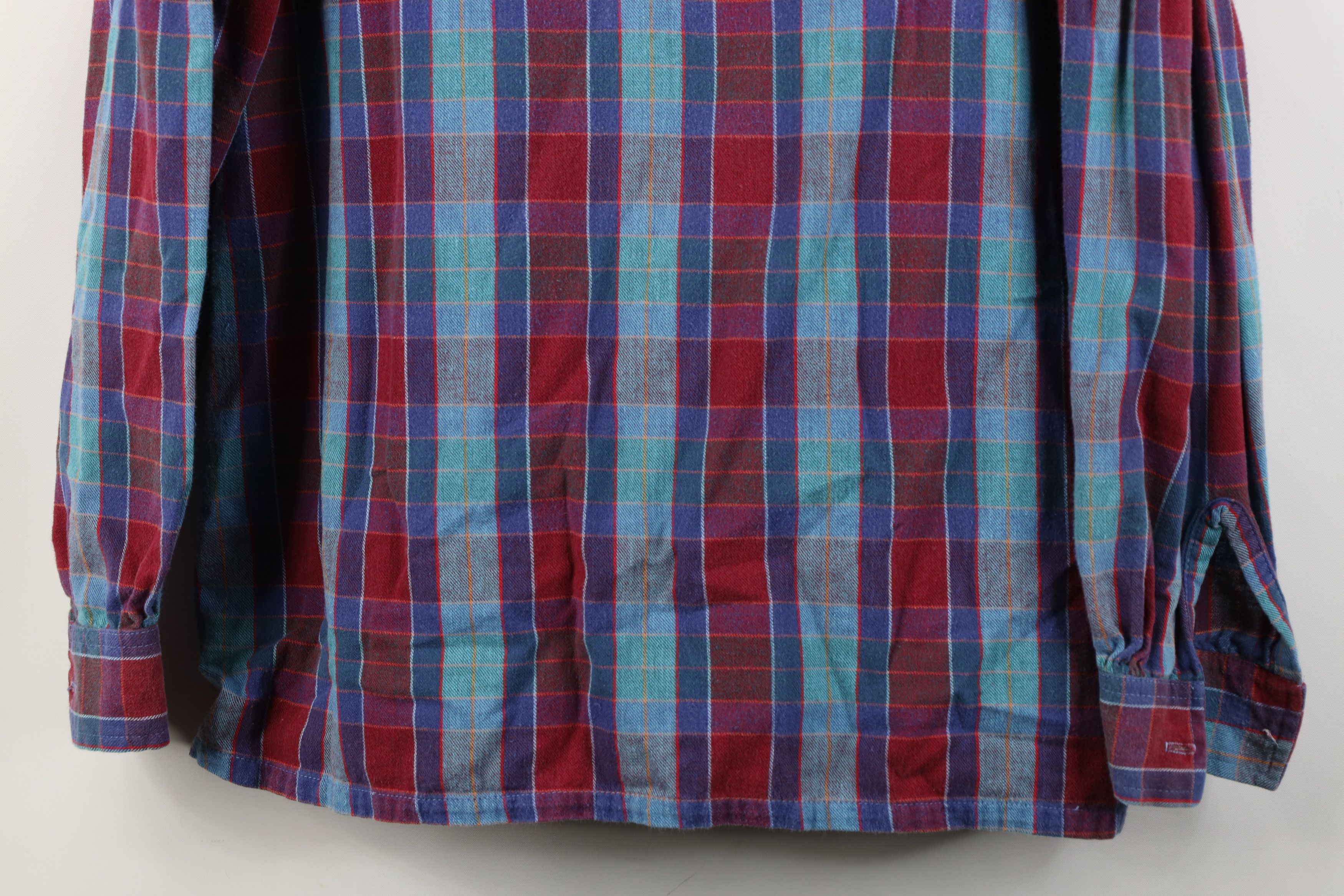 Vintage Vintage 70s Streetwear Neck Flannel Pullover Shirt Plaid USA Size XXL / US 16-18 / IT 52-54 - 3 Thumbnail