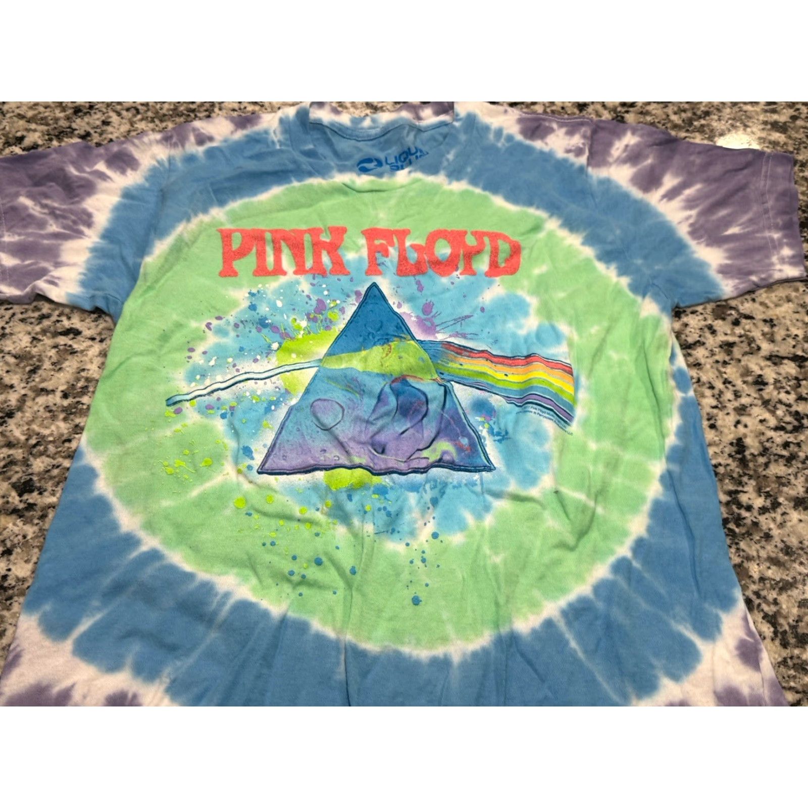 Liquid Blue VINTAGE Pink Floyd Tie-Dye Shirt Blue Green Psychedelic Band Tee Sz S Size US S / EU 44-46 / 1 - 2 Thumbnail