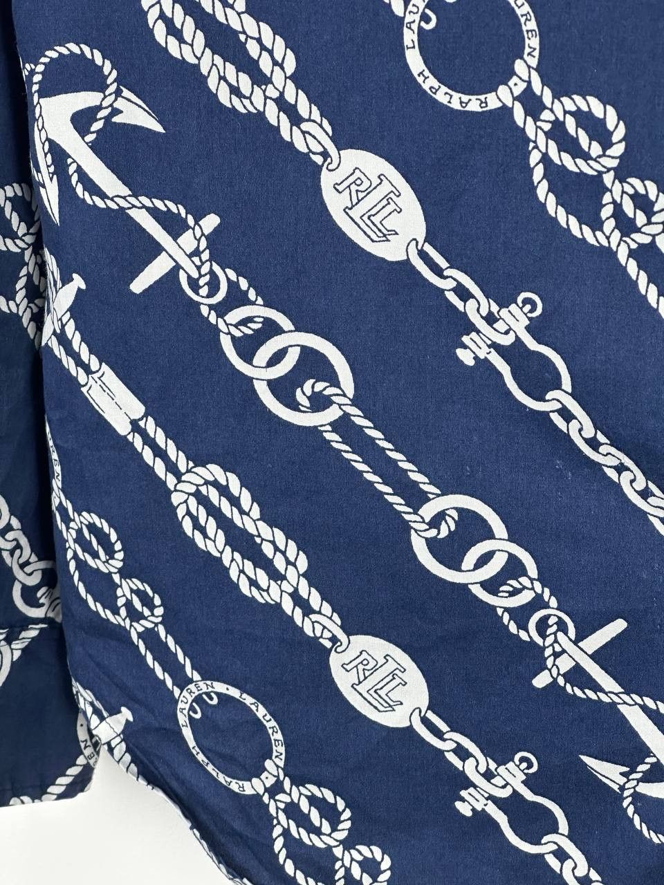 Lauren Ralph Lauren Luxury Rare Lauren Ralph Lauren Blue Chains Print Shirt Size M / US 6-8 / IT 42-44 - 5 Thumbnail