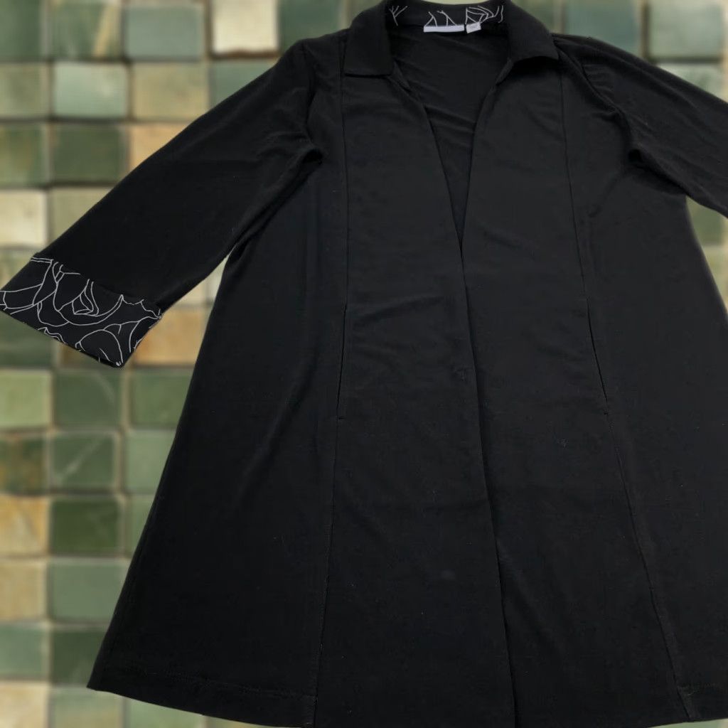 Vintage Susan Graver Open Front Cardigan Duster Sweater Black Women's XS? No - use original size S Size S / US 4 / IT 40 - 1 Thumbnail