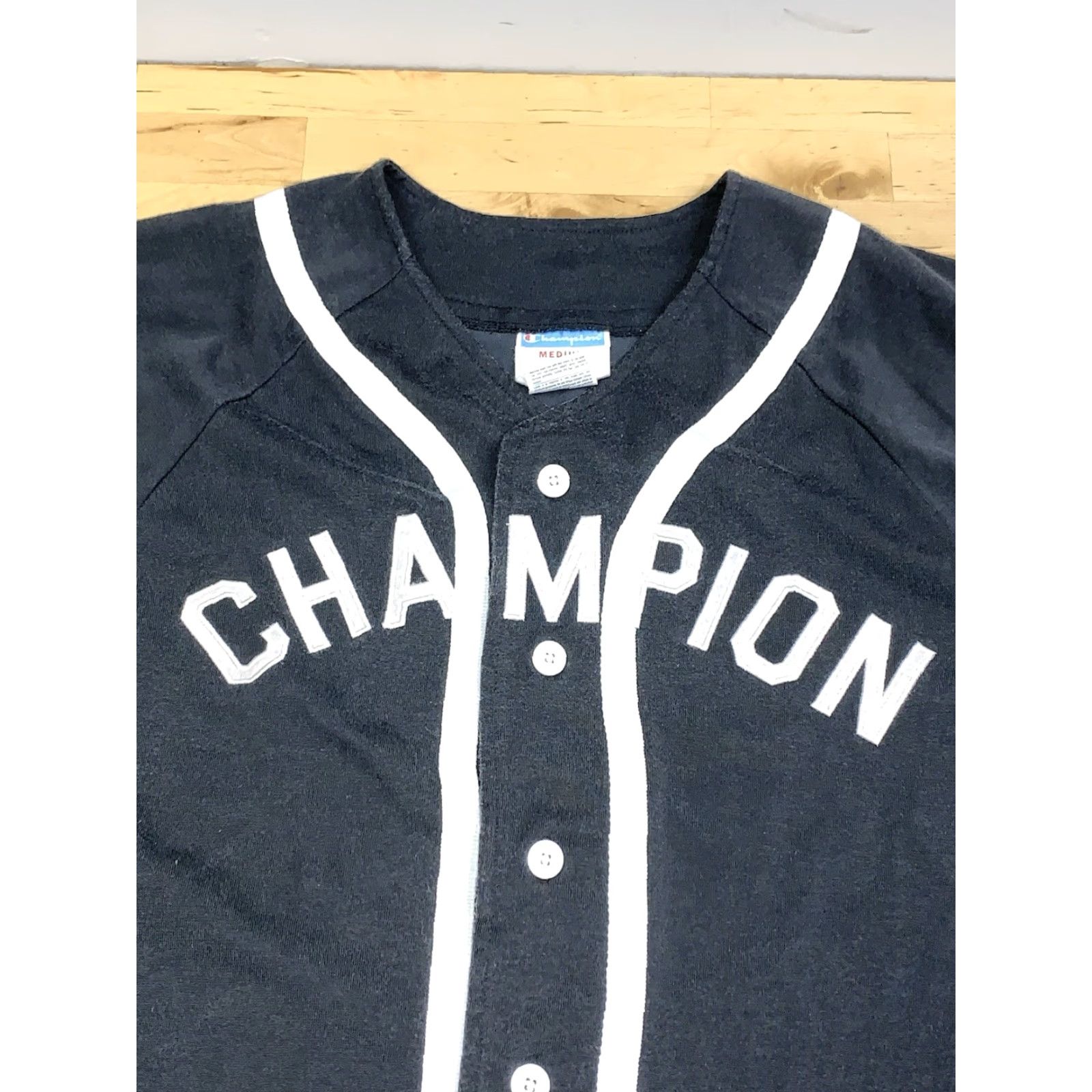 Champion VINTAGE Champion Double Dry Baseball Jersey Mens M Black Button Logo 12483 Size US M / EU 48-50 / 2 - 4 Thumbnail