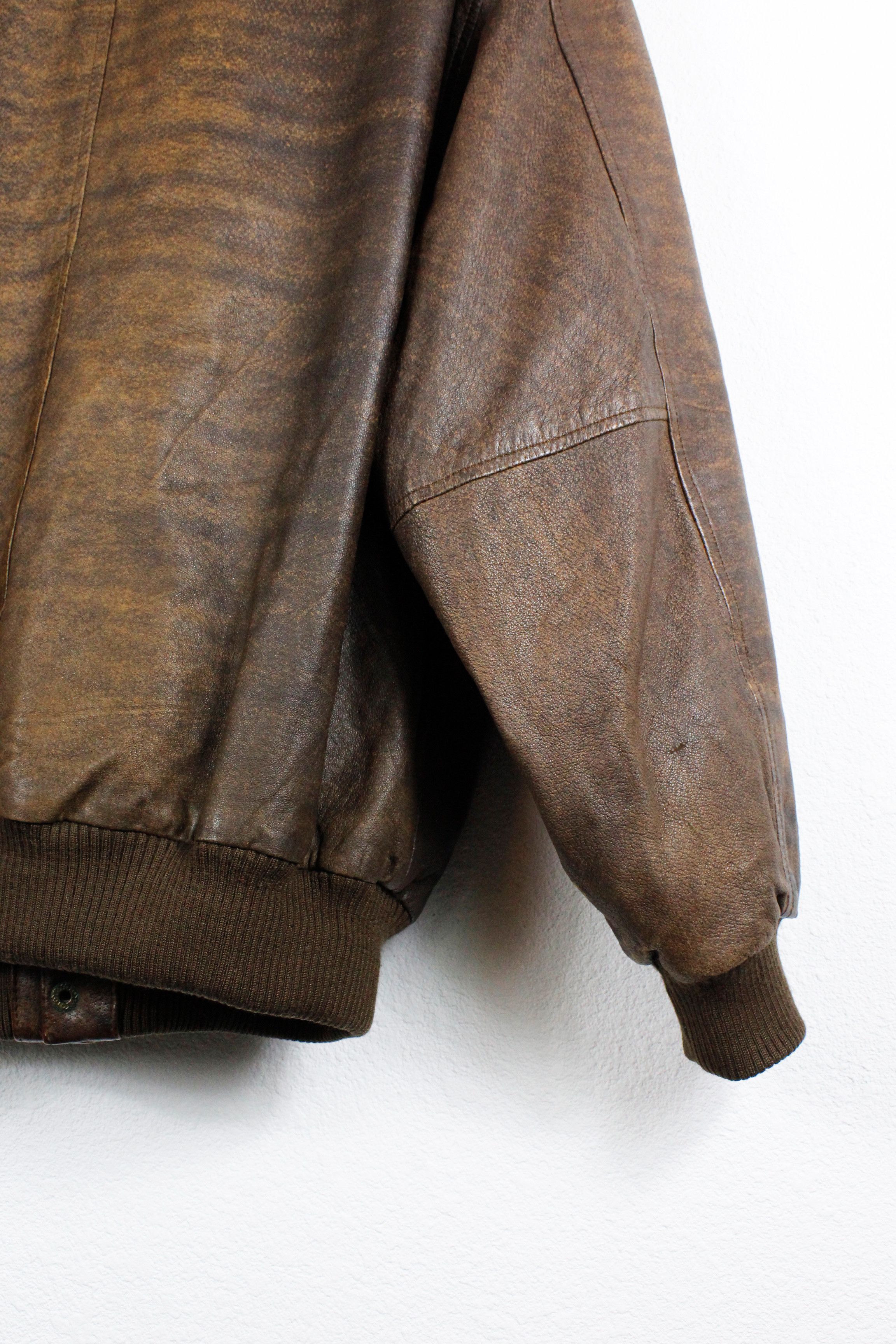 Vintage Vintage Sharper Image USA Enterprise Flight Leather Jacket Size US XL / EU 56 / 4 - 10 Thumbnail
