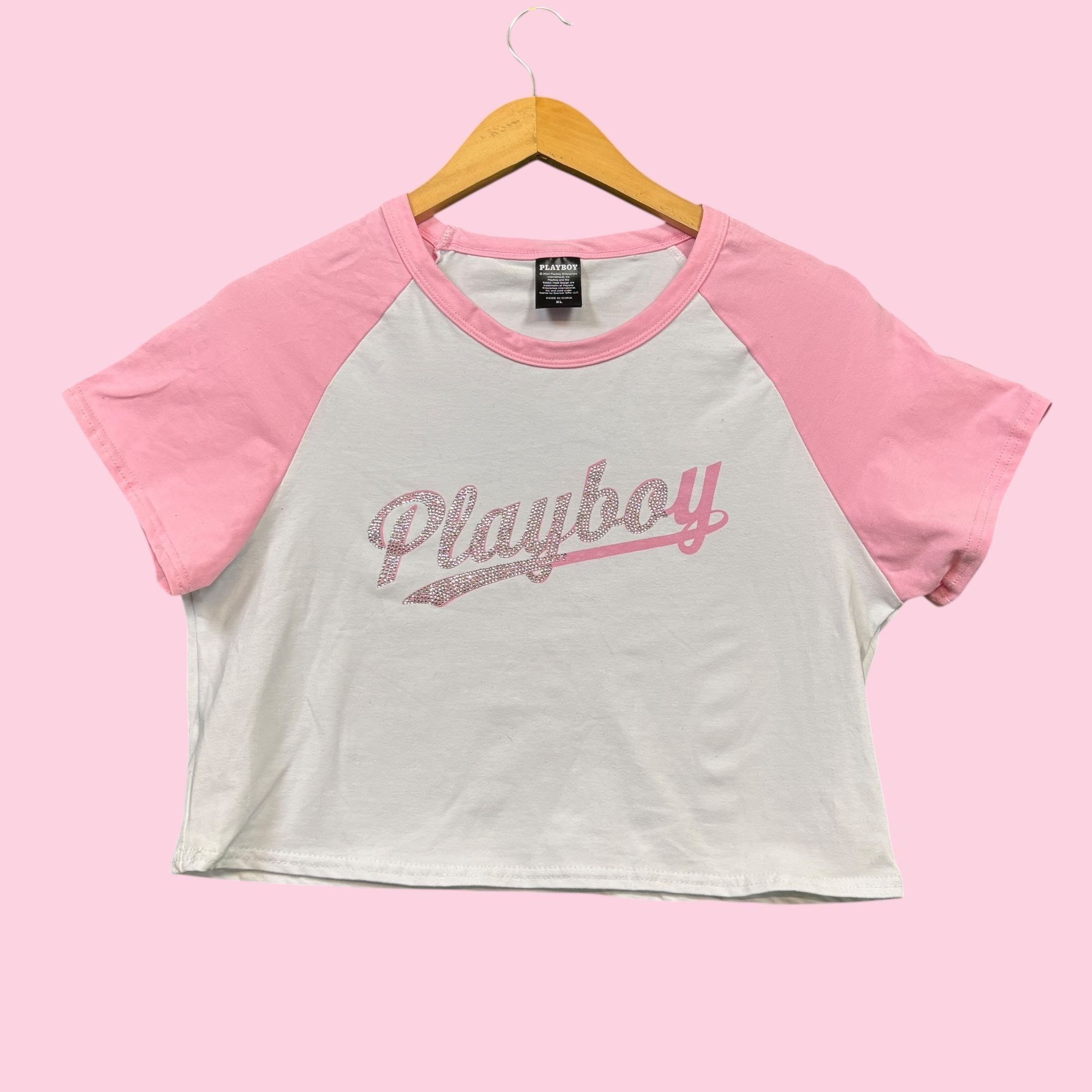 Playboy Playboy Enterprise Logo Baseball Crop Tee XL Size XL / US 12-14 / IT 48-50 - 1 Thumbnail