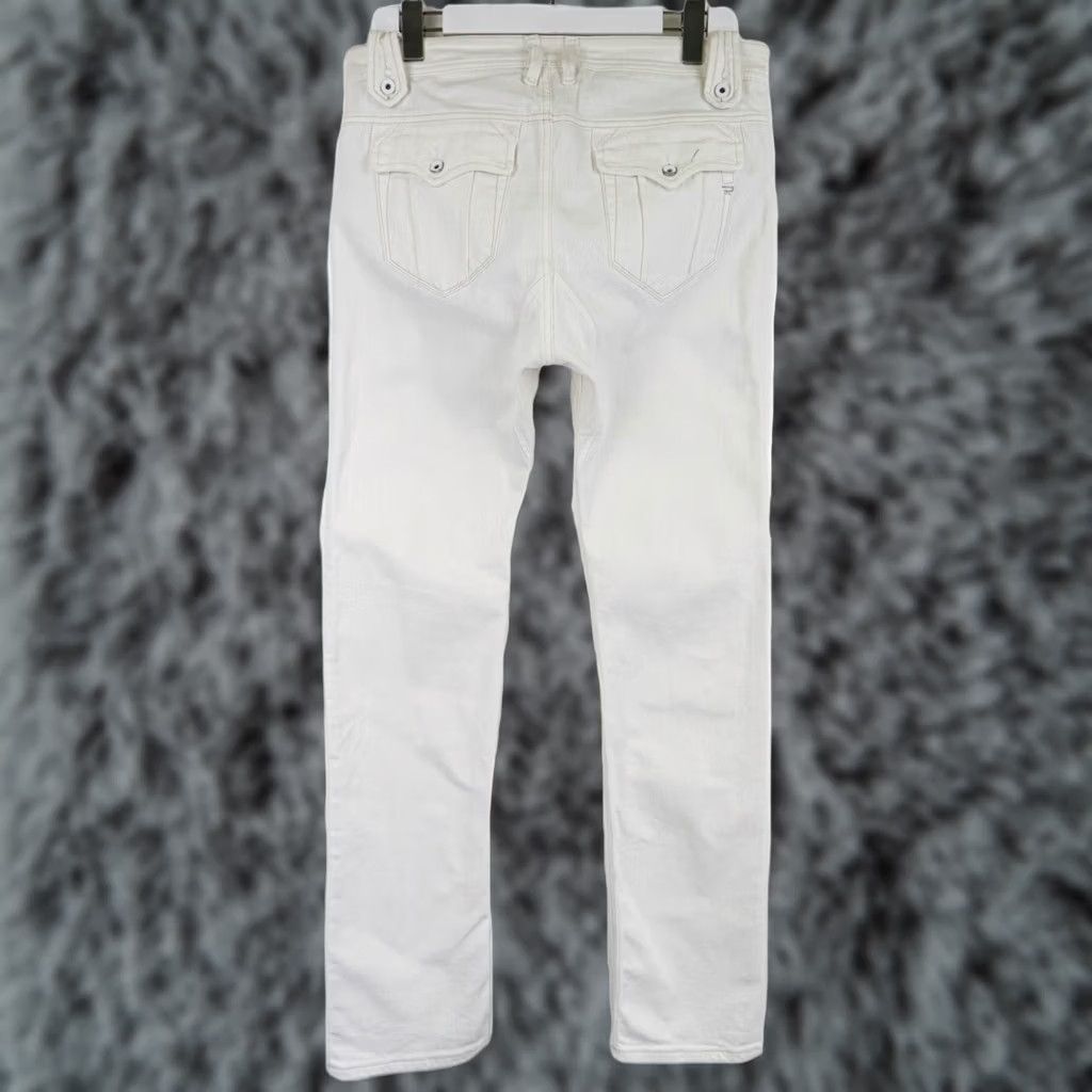 Diesel DIESEL Slylow Stretch 008AC Jeans Mens W31/L34 White Tapered Button Fly Jeans Size US 31 - 1 Thumbnail