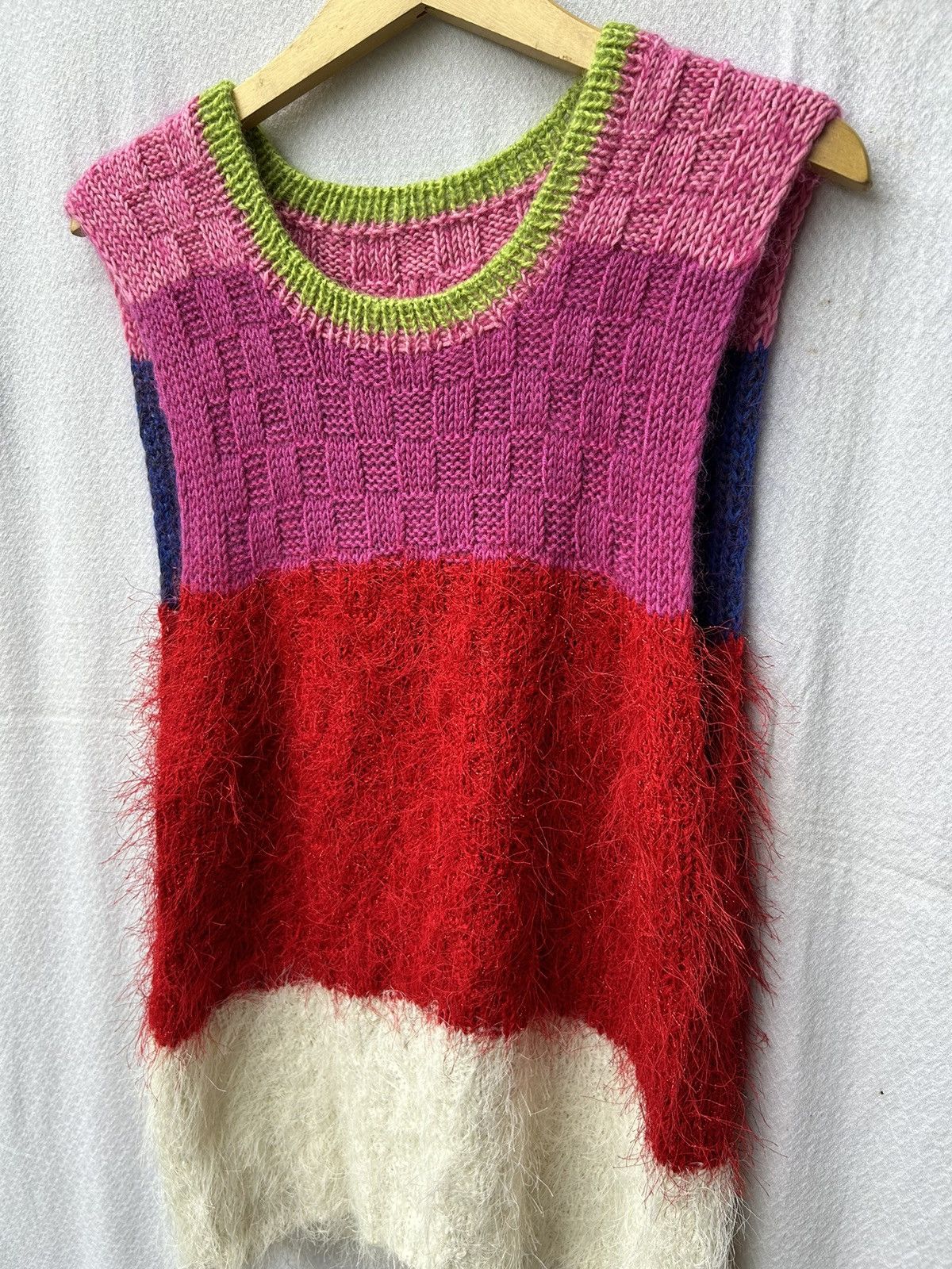 Japanese Brand Fuzzy mohair vest knitted styled issey Size US L / EU 52-54 / 3 - 3 Thumbnail