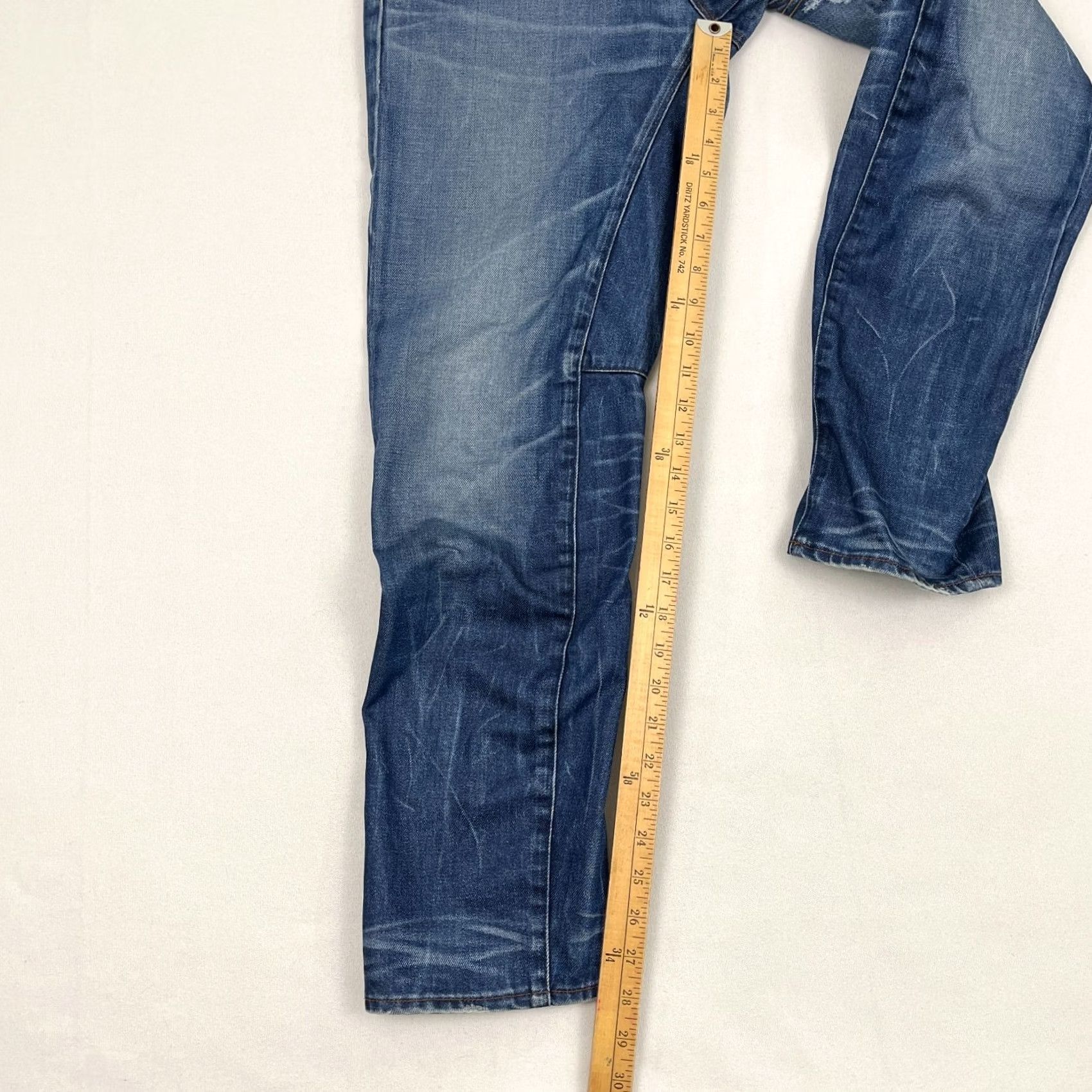 G-Star G-STAR Raw A Crotch Tapered Jeans Mens 30 x 28 Slim Taper Blue Denim Stretch Jeans Mens Slim Tapered Blue Denim Stretch Size US 30 / EU 46 - 7 Thumbnail