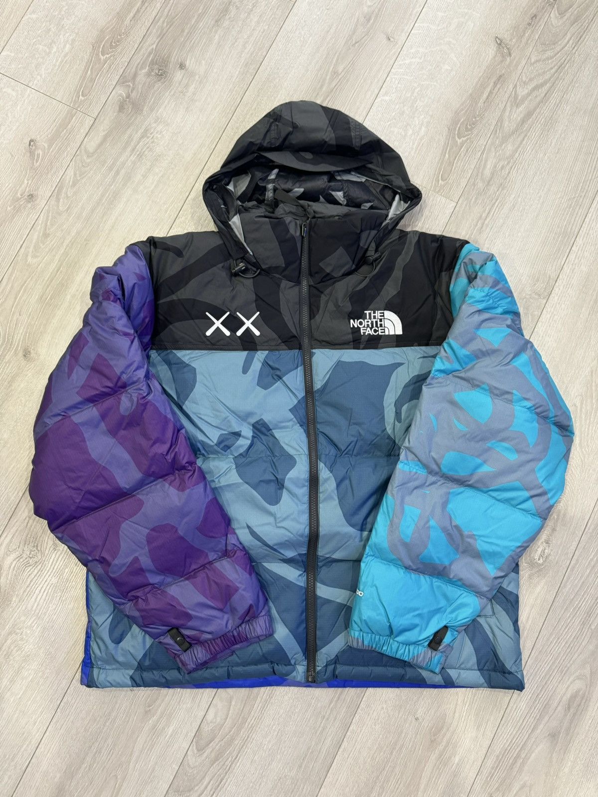 KAWS x The North Face Retro 1996 Nuptse Jacket hot Monterey Blue