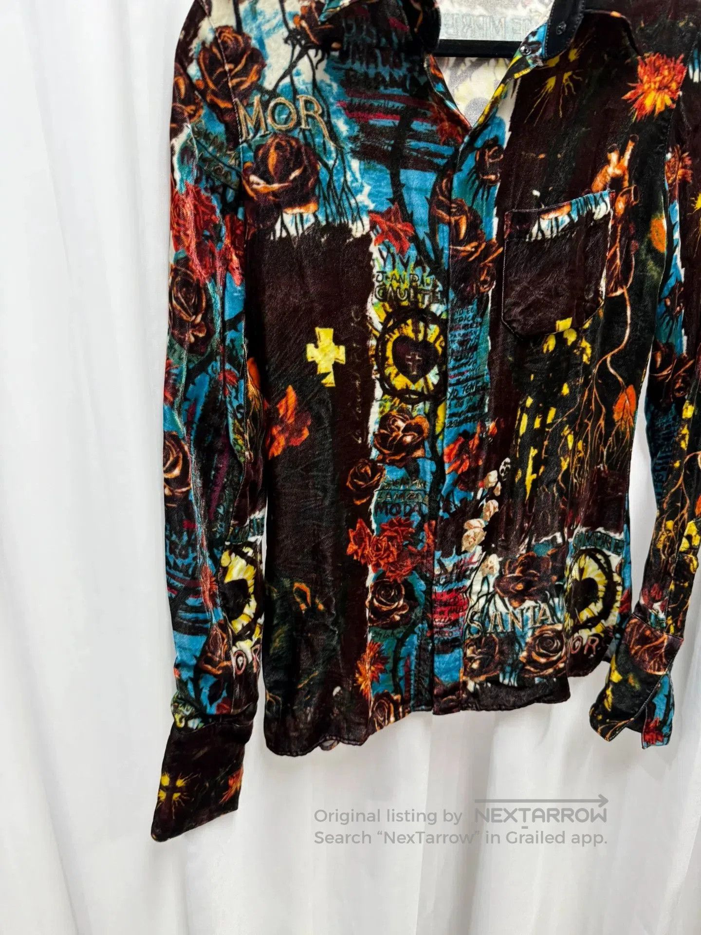 Jean Paul Gaultier Jean Paul Gaultier Floral Velvet Shirt. Size M / US 6-8 / IT 42-44 - 3 Thumbnail