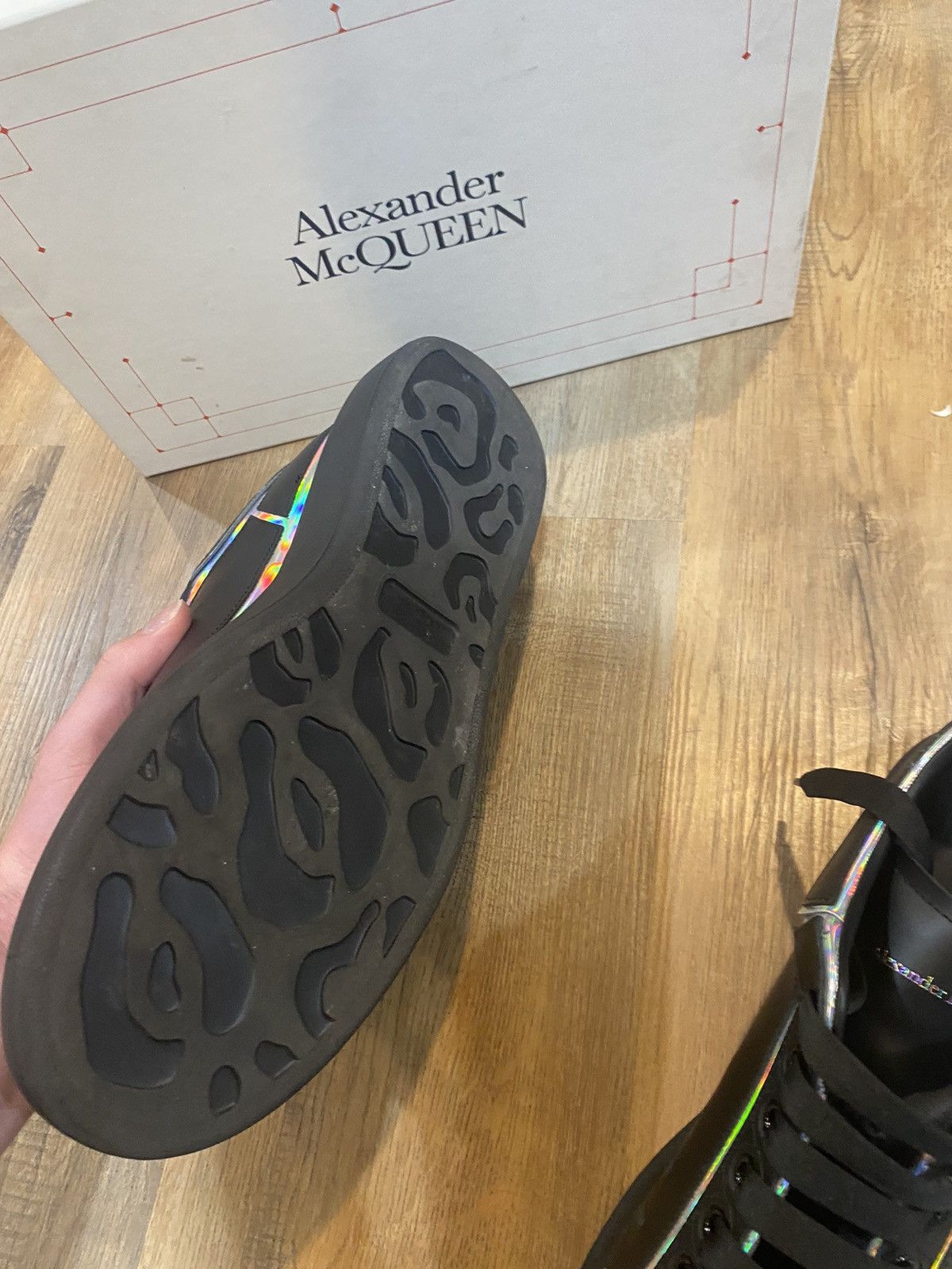 Alexander McQueen Alexander McQueen Black Halographic Size US 12 / EU 45 - 6 Thumbnail